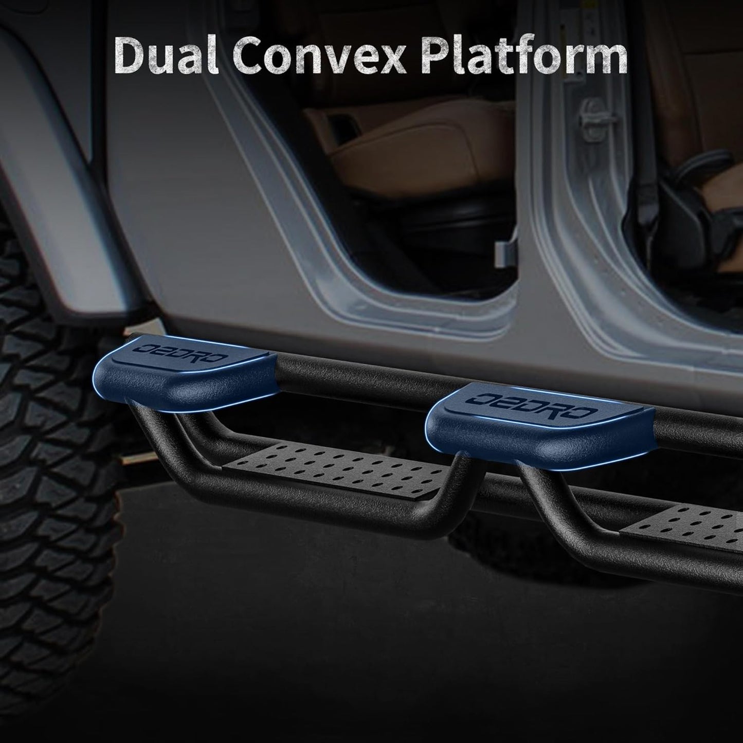 OEDRO Running Boards Compatible with 2019-2025 Chevy Silverado/GMC Sierra 1500, 2020-2025 2500HD 3500HD Crew Cab(Excl. 2019 1500 LD/Limited), Bolt-on Side Steps Steel Nerf Bars