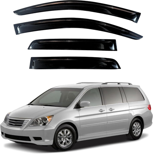 KPY Window Visor Compatible with Honda Odyssey 2005-2010, 4PC Rain Guard Side Window Vent Deflectors Tape-On Style, 2005 2006 2007 2008 2009 2010