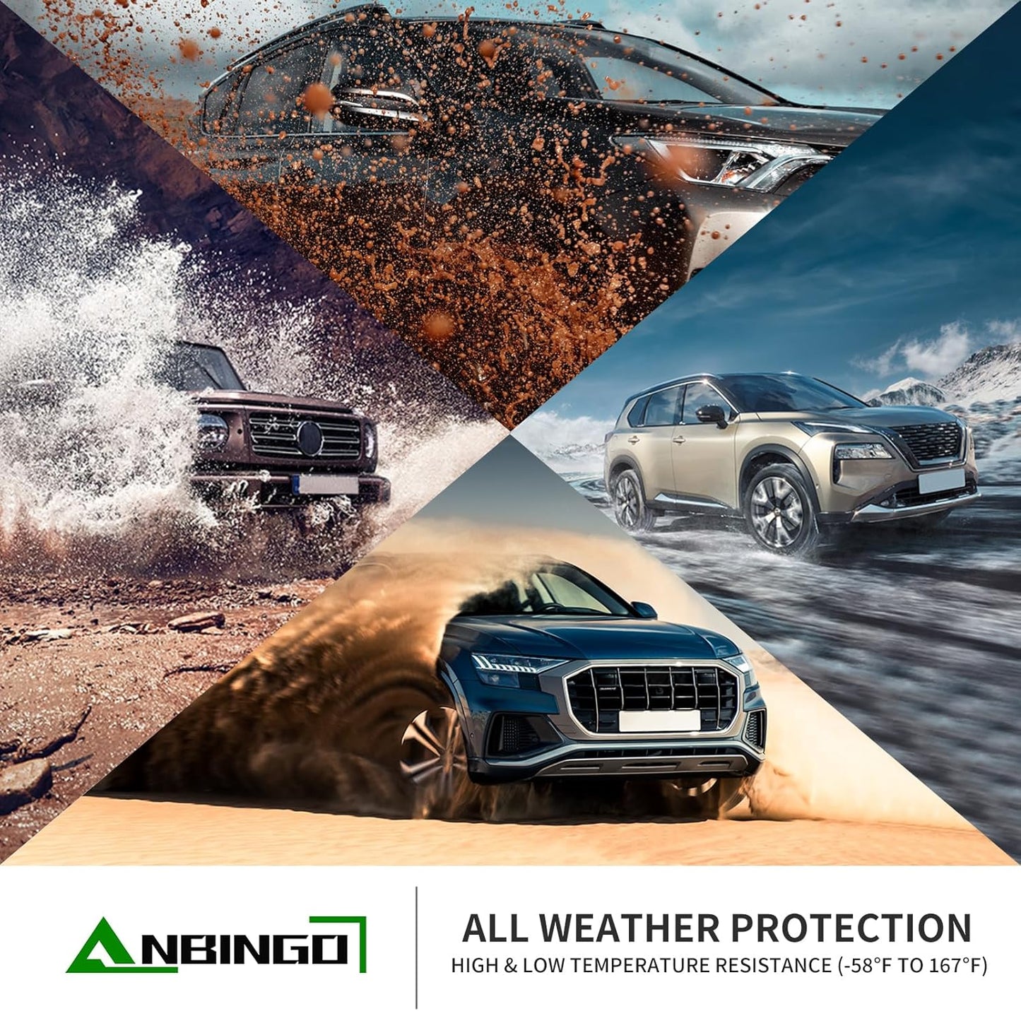 ANBINGO-Floor Mats & Cargo Liner Custom for BMW X1 2025 2024 2023 Full Set Car Floor Liners Fits BMW X1 All Weather Mats for X1 Accessories-Black