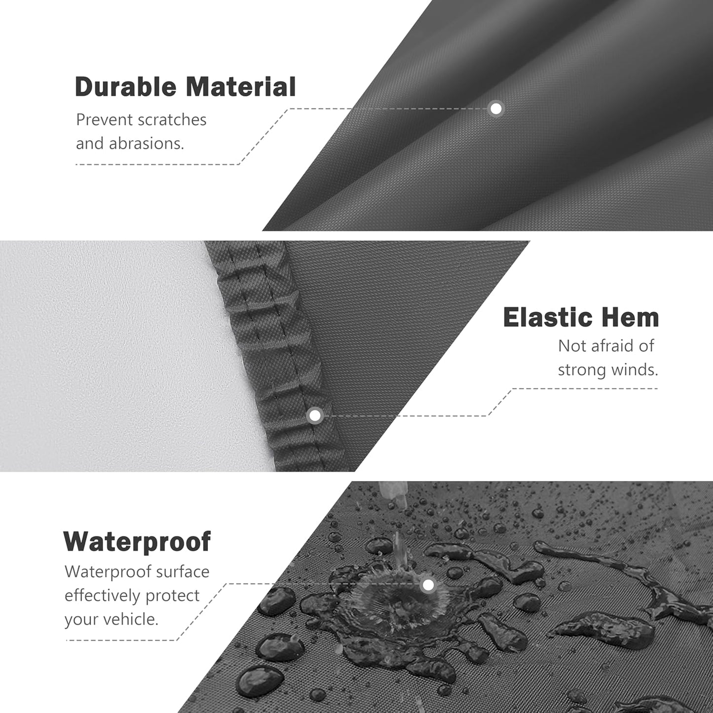 MORNYRAY Compatible with Mazda MX-5,Car Cover Outdoor Waterproof Sun Rain Snow Hail Protection with Driver Door Zipper (Black, Custom Fit for Mazda MX-5)