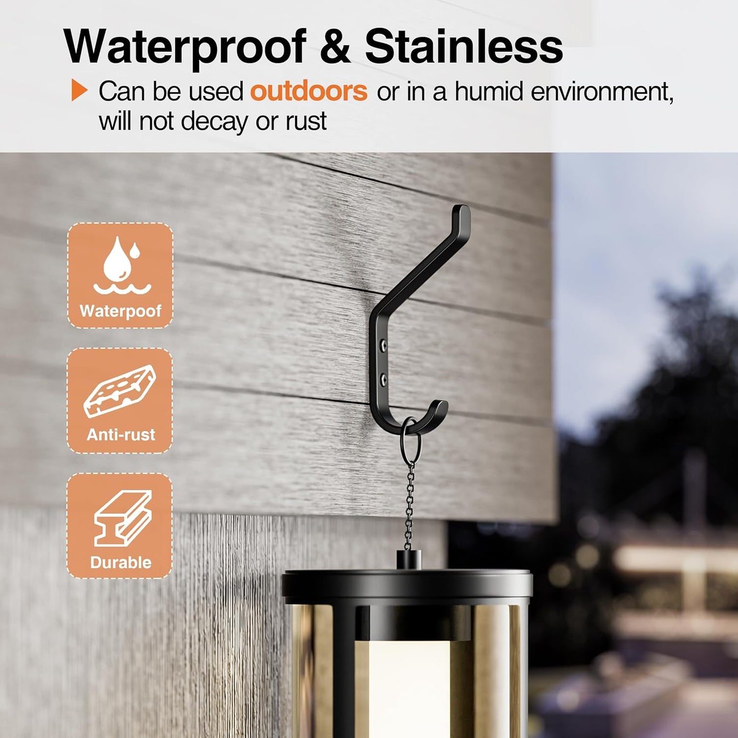 Wall Hook for Hanging Coat - 20LB (Max), Stainless Hooks for Towel, Hat, Backpack, Clothes, Wall Mounted Coat Hanger for Closet, Metal, Black, 6 Pack 3.75“