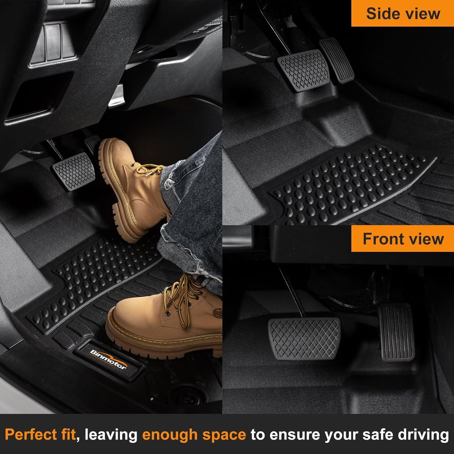 Binmotor-Floor Mats & Cargo Liner for for Expedition Max 2021-2025 (Only for 7 Seats, with 2nd Row Bucket Seat), Expedition Max Active丨Platinum丨King Ranch, TPE All Weather Car Mats Accessories