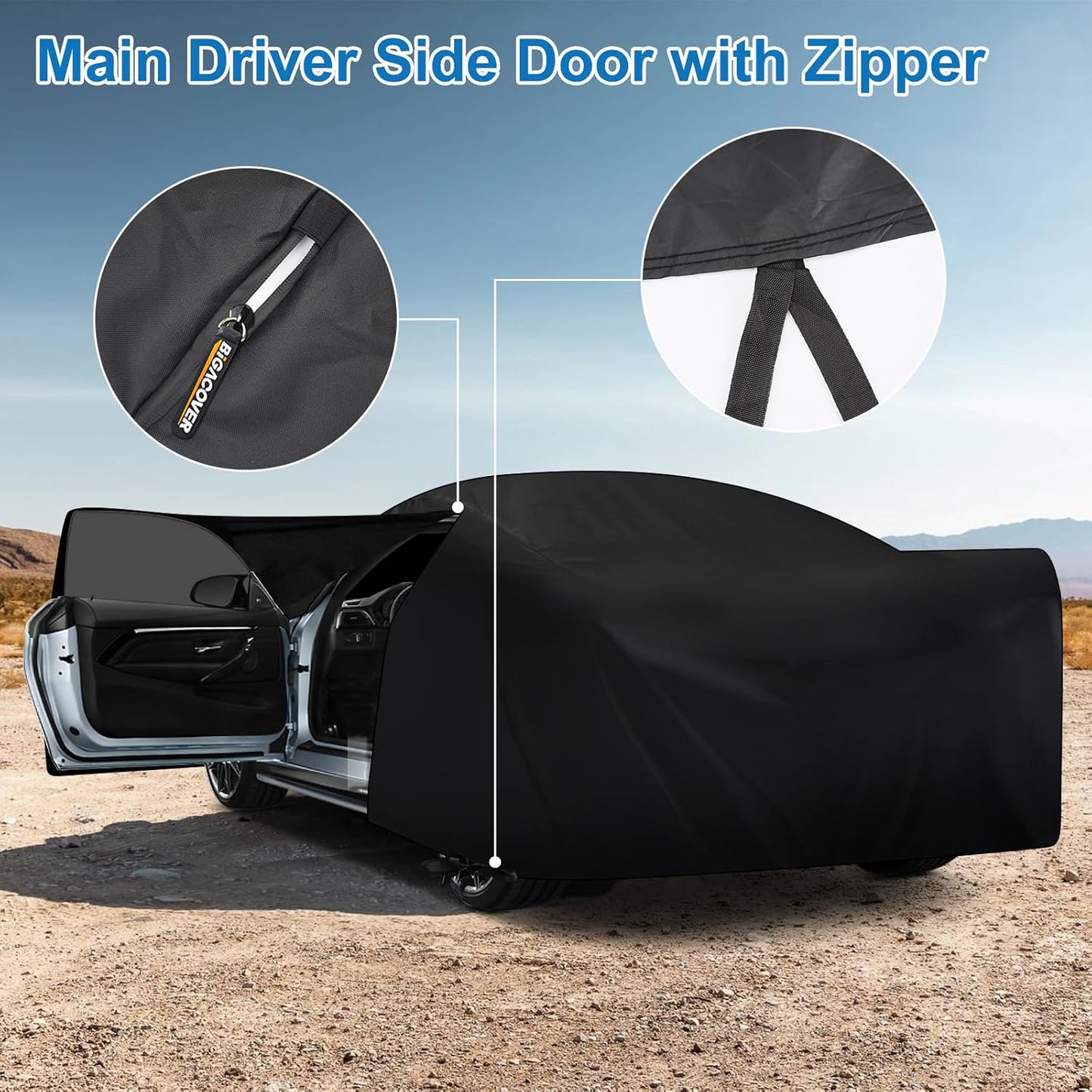 Car Cover for BMW M4/ 4 Series 420i 428i 430i 435i 440i /4 Coupe 2014-2024, Waterproof 210D Oxford Cloth and Cotton Cover Outdoor Full Car Covers with Zipper Windproof Heavy Duty All Weather