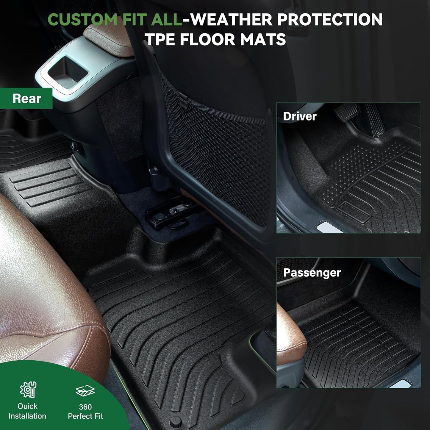Floor Mats and Trunk Mat Custom Fit for Chevy Trailblazer FWD 2021 2022 2023 2024 2025 with Cargo Liner All Weather TPE Anti-Slip Thicken Car Mats for Chevrolet Trailblazer Accessories