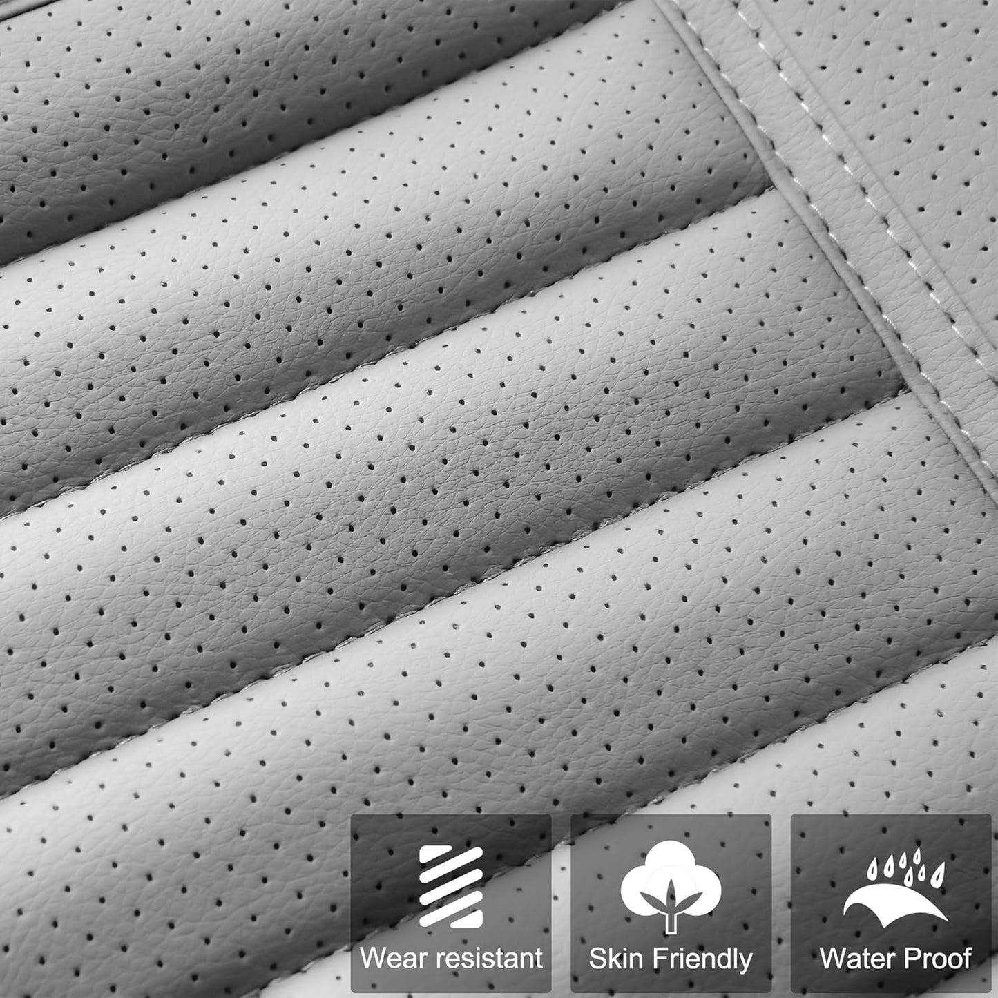 1pc Edge Wrapping Comfortable Car Front Seat Cover Cushion Pad Mat Protector, Anti-Slip Bottom Seat Cushion Cover for Auto with PU Leather(Gray)