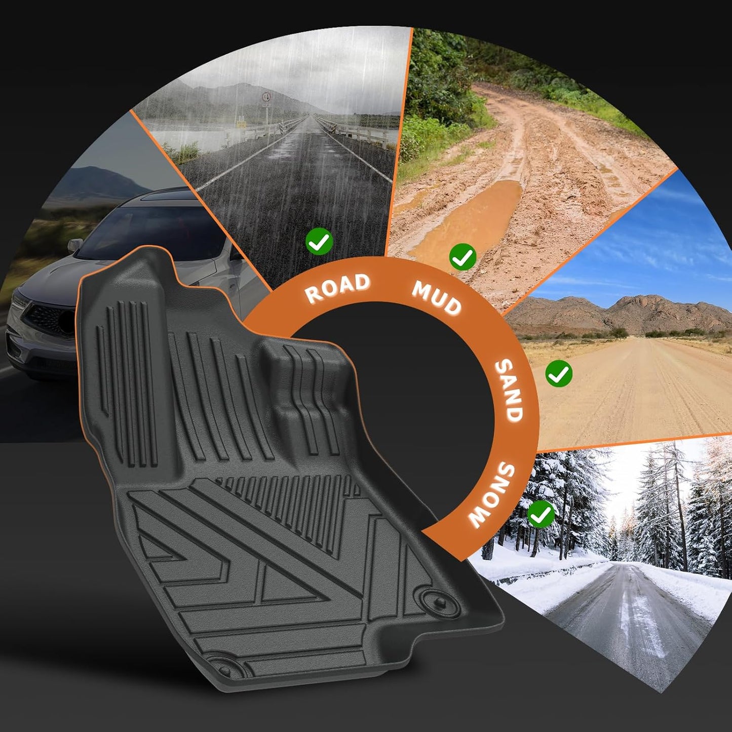 Floor Mats & Cargo Liner Fit for Hyundai Elantra & Elantra N 2021-2024 2025(Not for Hybrid), All Weather Protection TPE Anti-Slip Car Full Set Floor Liners Hyundai Elantra Custom Accessories,Black