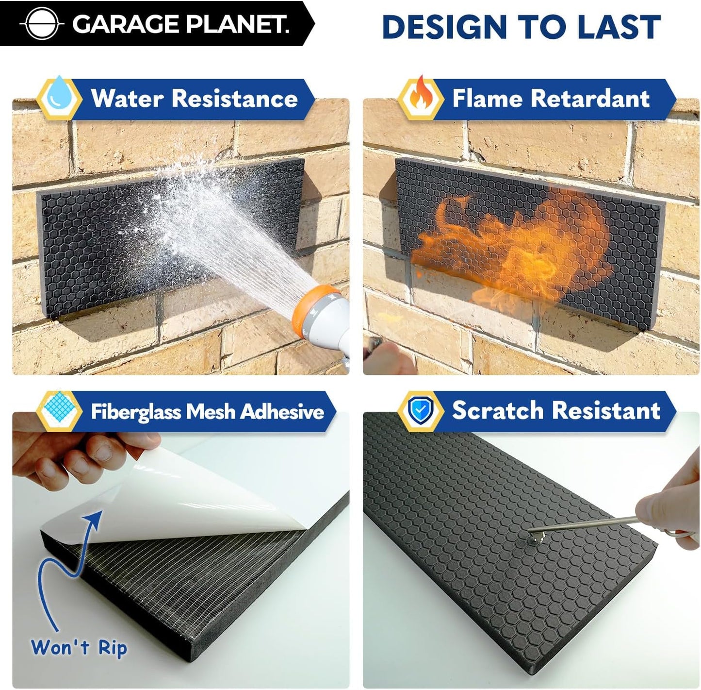 M2 Garage Wall Protector Car Door Wall Protector, Tool-Free, Designed in Australia (White, 4 Pack)