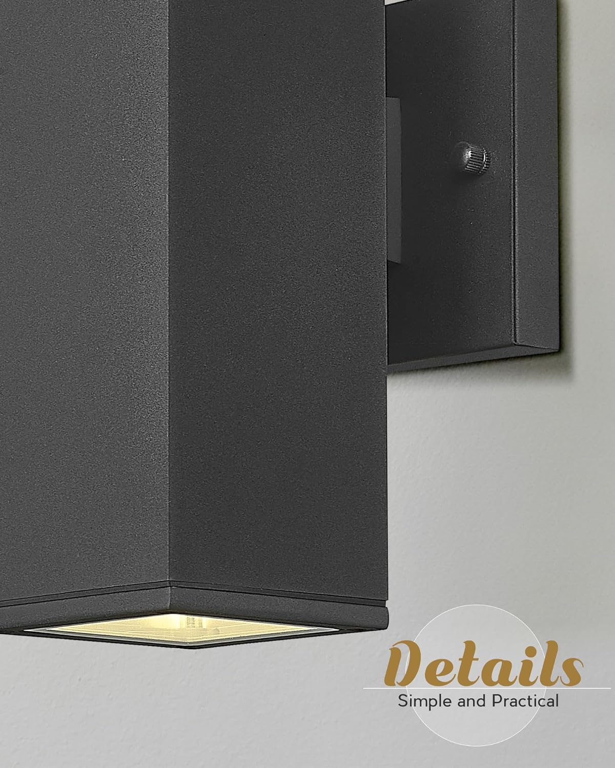 Ken & Ricky Outdoor Wall Lights, Modern Outdoor Light Fixture, Aluminum Waterproof, Black Up and Down Outdoor Porch Light with Glass Cover, KR3324-W-1PK