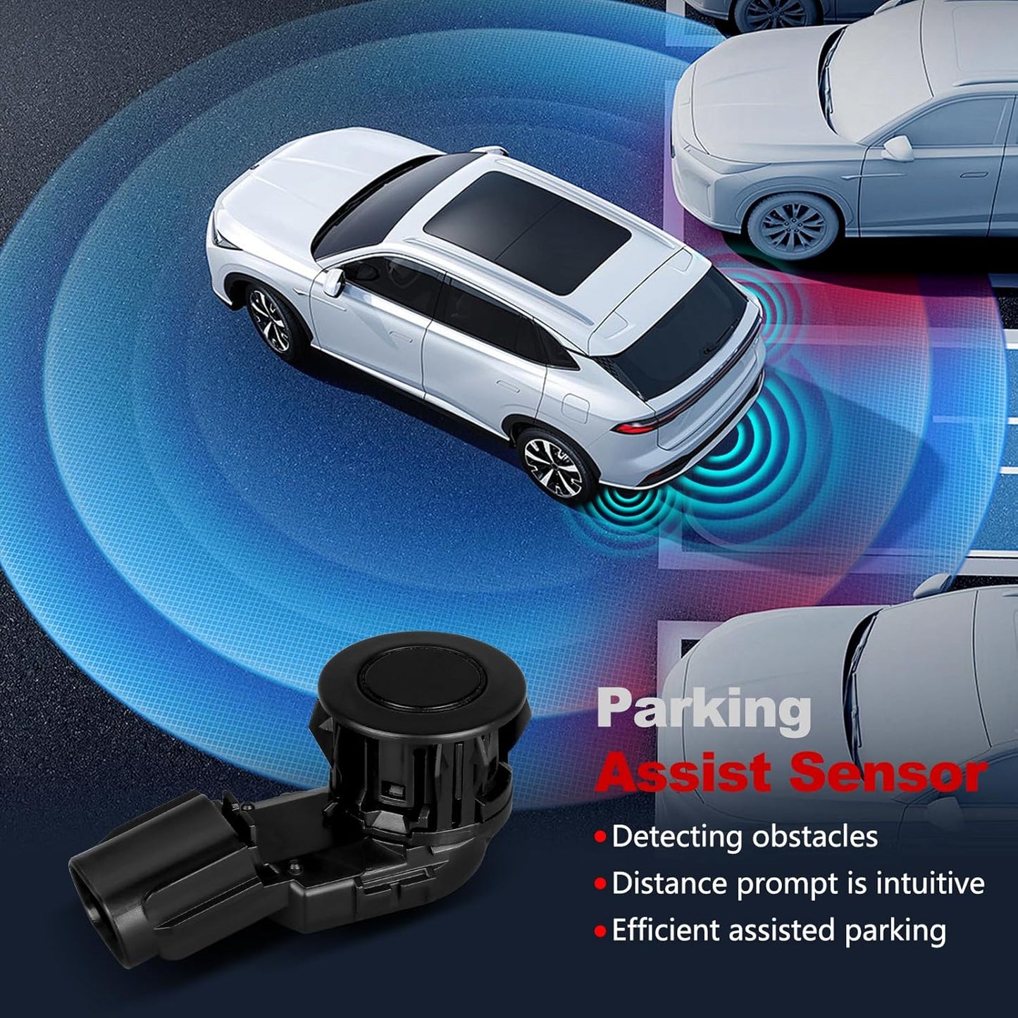Parking Assist Sensor Compatible with Toyota RAV4 2014-2018,Tacoma 2015-2022,Tunder 2014-2021,Replace#89341-0C010 89341-0C020 PPS65 1PCS Parking Sensors