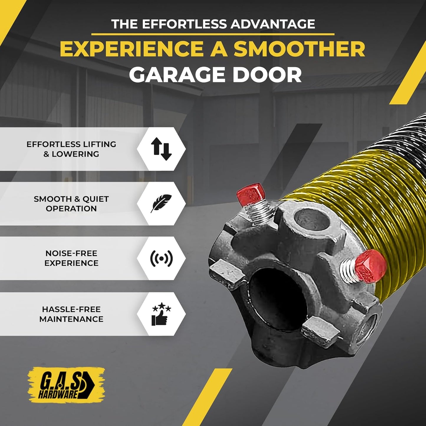 Garage Door Torsion Springs 250x2x29 Includes 1” Steel Bearing, Gloves, and Winding Bars for Left and Right Side of Garage Door Precision E-Coating 5-Year Warranty Minimum 30,000 Cycles (Pair)