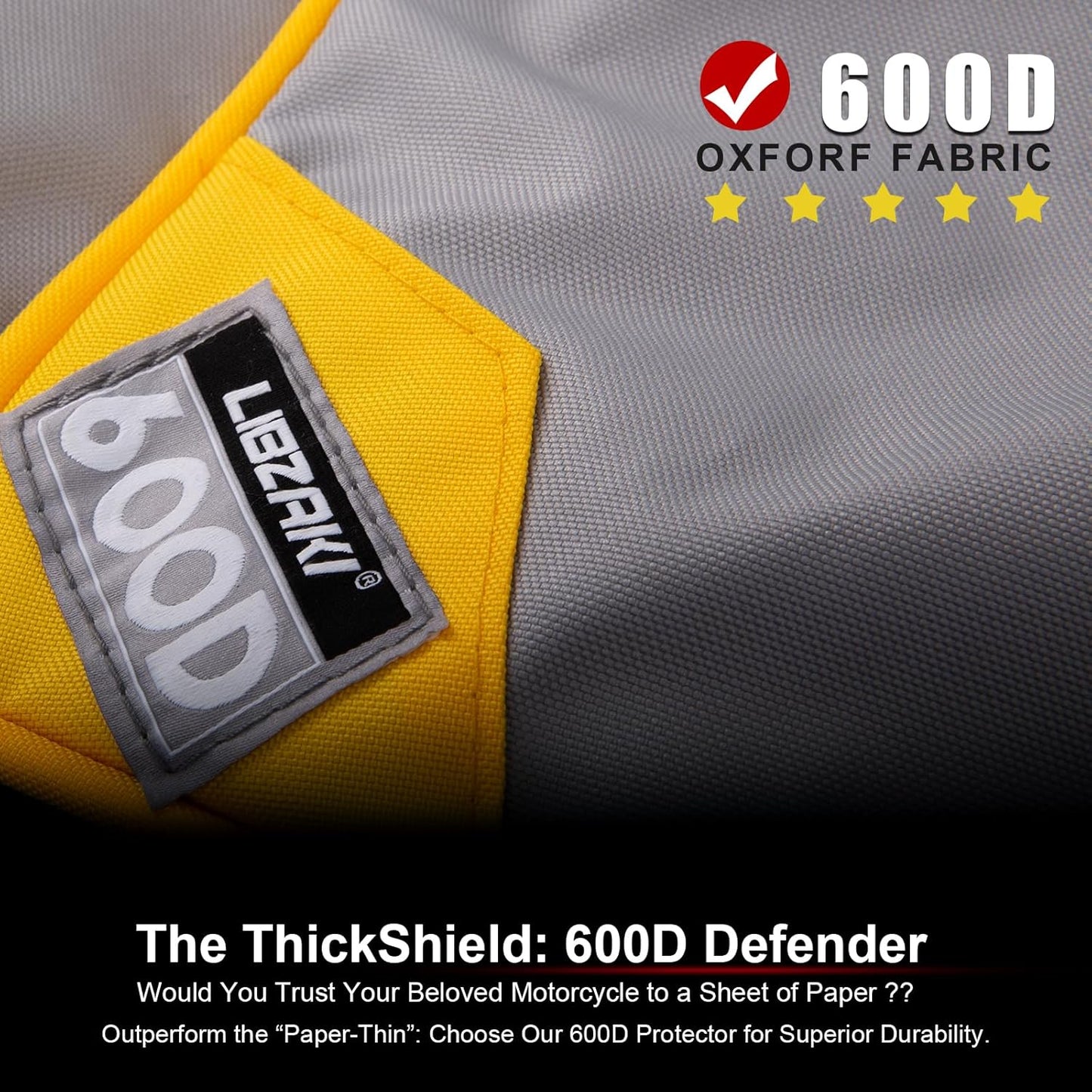 Trike Cover,Motorcycle Cover LI LIBZAKI Heavy Duty 600D Waterproof for Trike Models Harley Davidson freewheeler, Tri Glide, CVO Version, Goldwing, Chidftain, Challenger/Gray