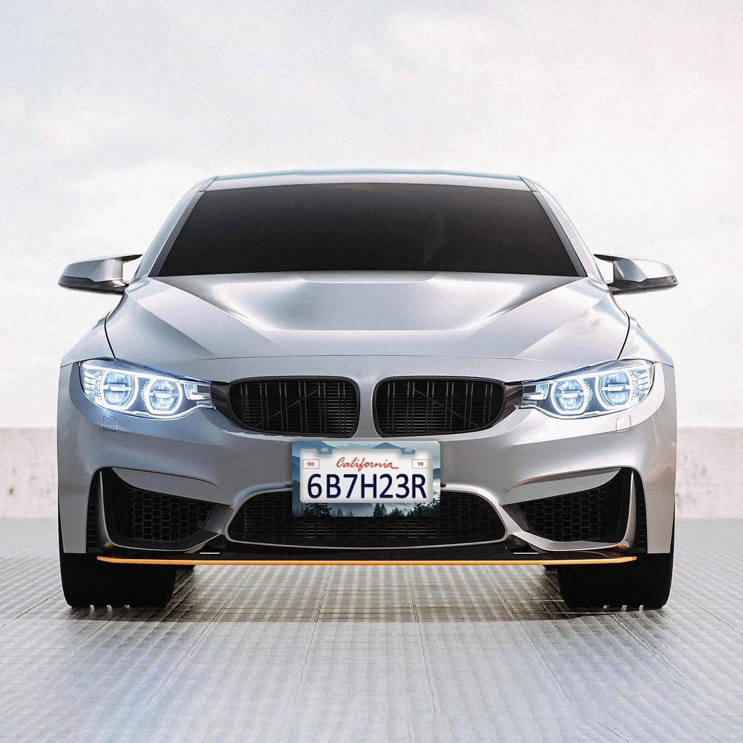 Mountains Forest License Plate Frames - 2 Pcs Set 2 Holes Stainless Steel Metal Novelty Auto Car Accessories Decoration License Plate Frame Cover Size 6.3" x 12.2" Fit US Vehicles for Women Men Gift