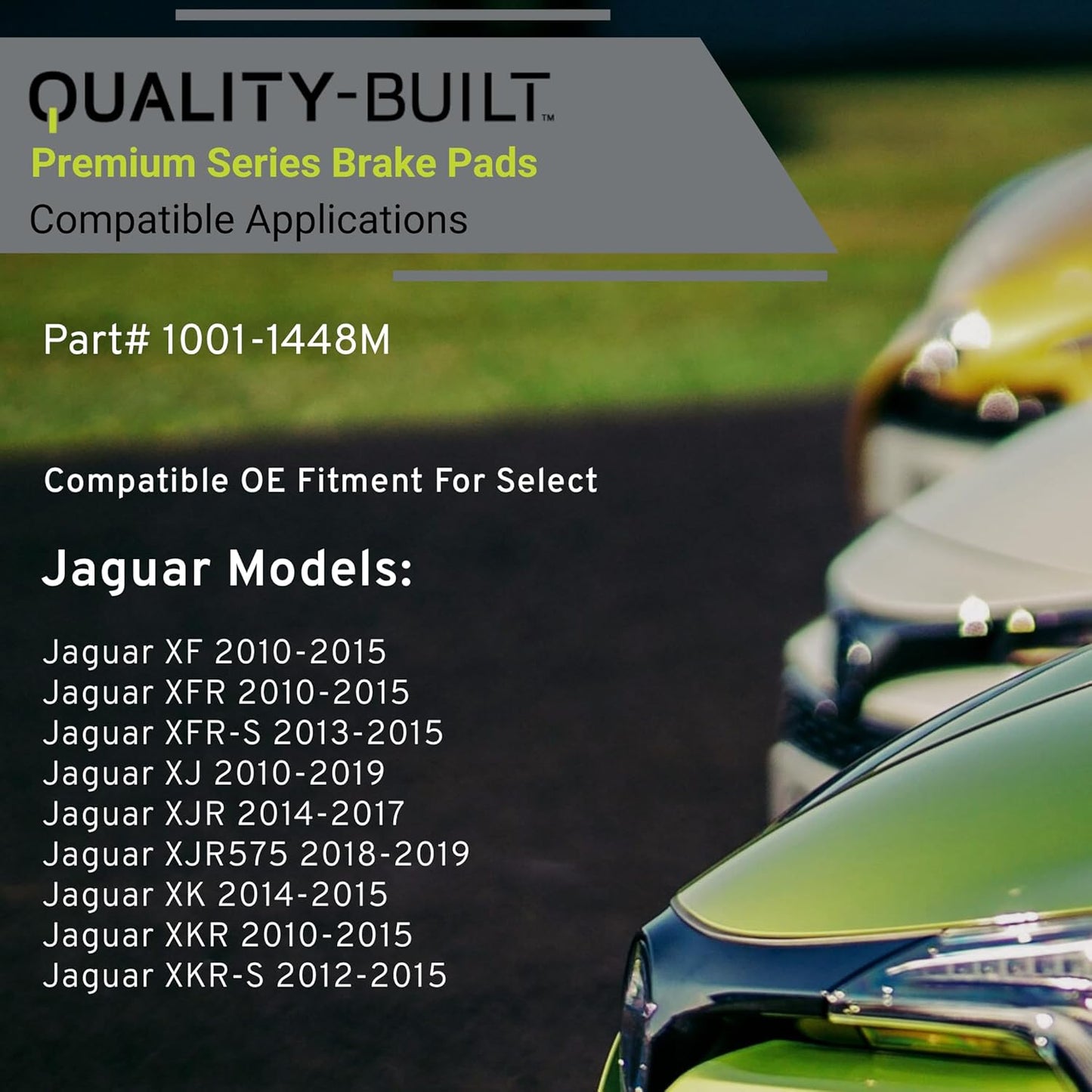 Premium Semi-Metallic Front Brake Pads (1001-1448M) Compatible with 2010-2019 Jaguar (XF/XFR/XFR-S/XJ/XJR/XJR575/XK/XKR/XKR-S)