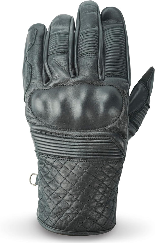 Leather Motorcycle Gloves with Adjustable Fitting Bike Riding Gloves for Riders