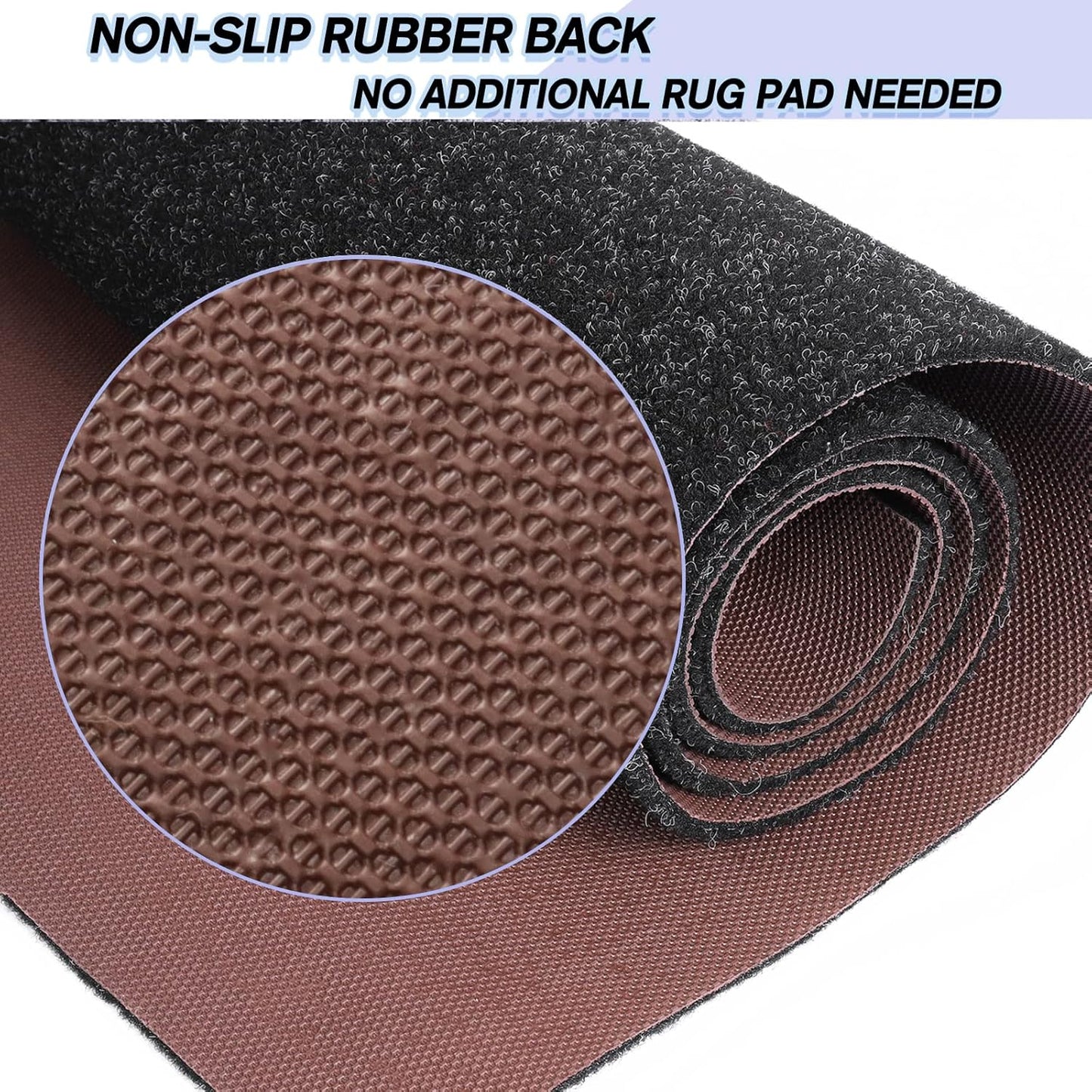 Custom Size Backed Non-Slip Area Rugs Runner, Easy Clean, Waterproof Runner Rugs for Hallway Entryway, Kitchen, Laundry, 3FT x 74FT, Black