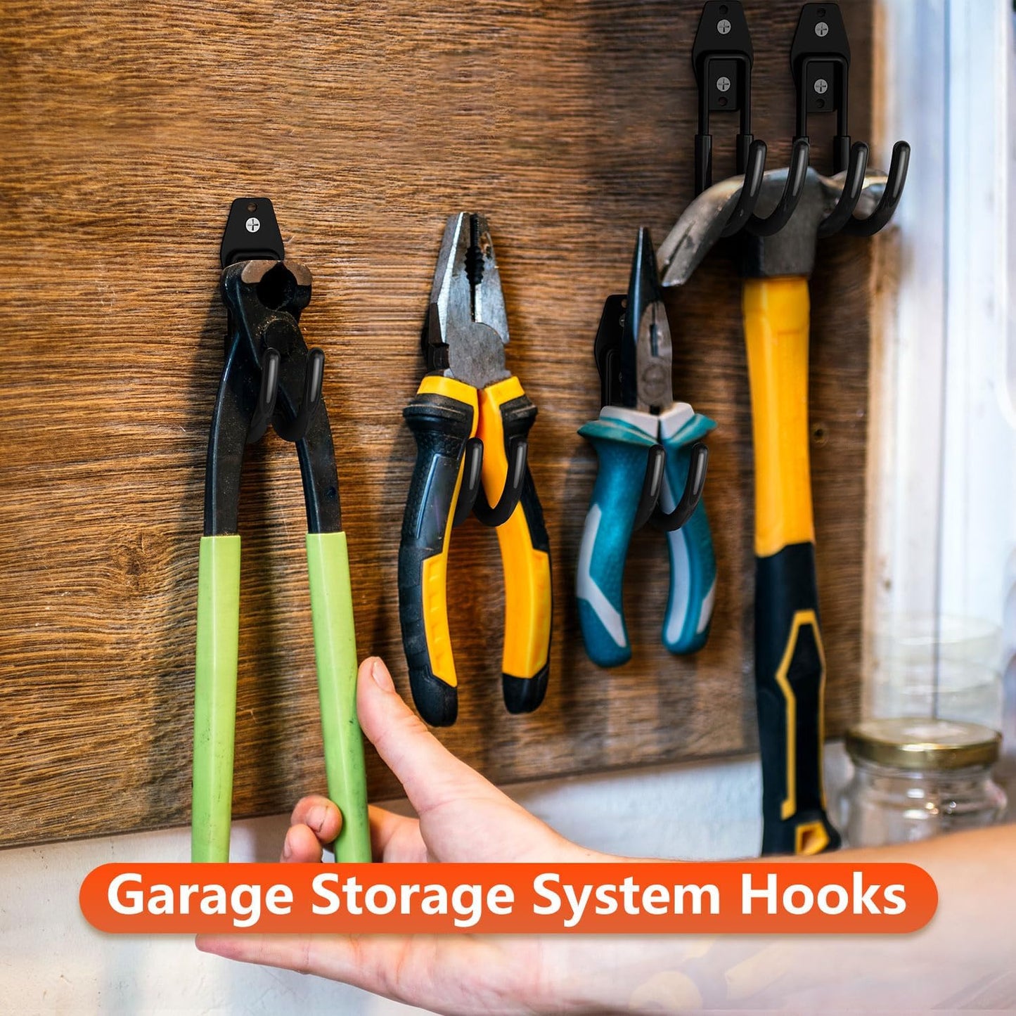 4 Pack 5.5x4.1 Inch Utility Steel Wall Mount Heavy Duty Garage Hooks with Anti-Slip Coating,Storage More Yard,Garden and Power Tools and for Hanging Hose,Ladder and Bike