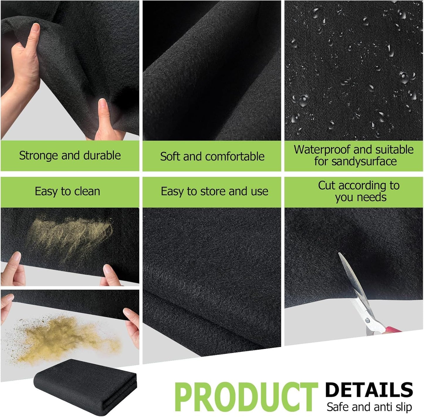 Outdoor Storage Shed Floor Mat, 6 * 4FT Waterproof Washable Garden Flooring Pad with Non Slip Backing, Soft Furniture Patio Covering Carport dust Oil Mat-Tool Shed, Storage Shed Not Included