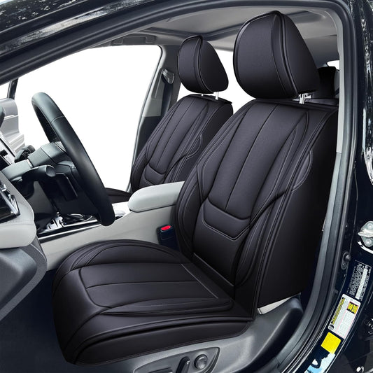 OASIS AUTO Custom Fit Seat Covers for 2012-2025 Toyota Camry, Waterproof Faux Leather Seat Protector Cushion Camry Car Accessories (Full Set, Inky)