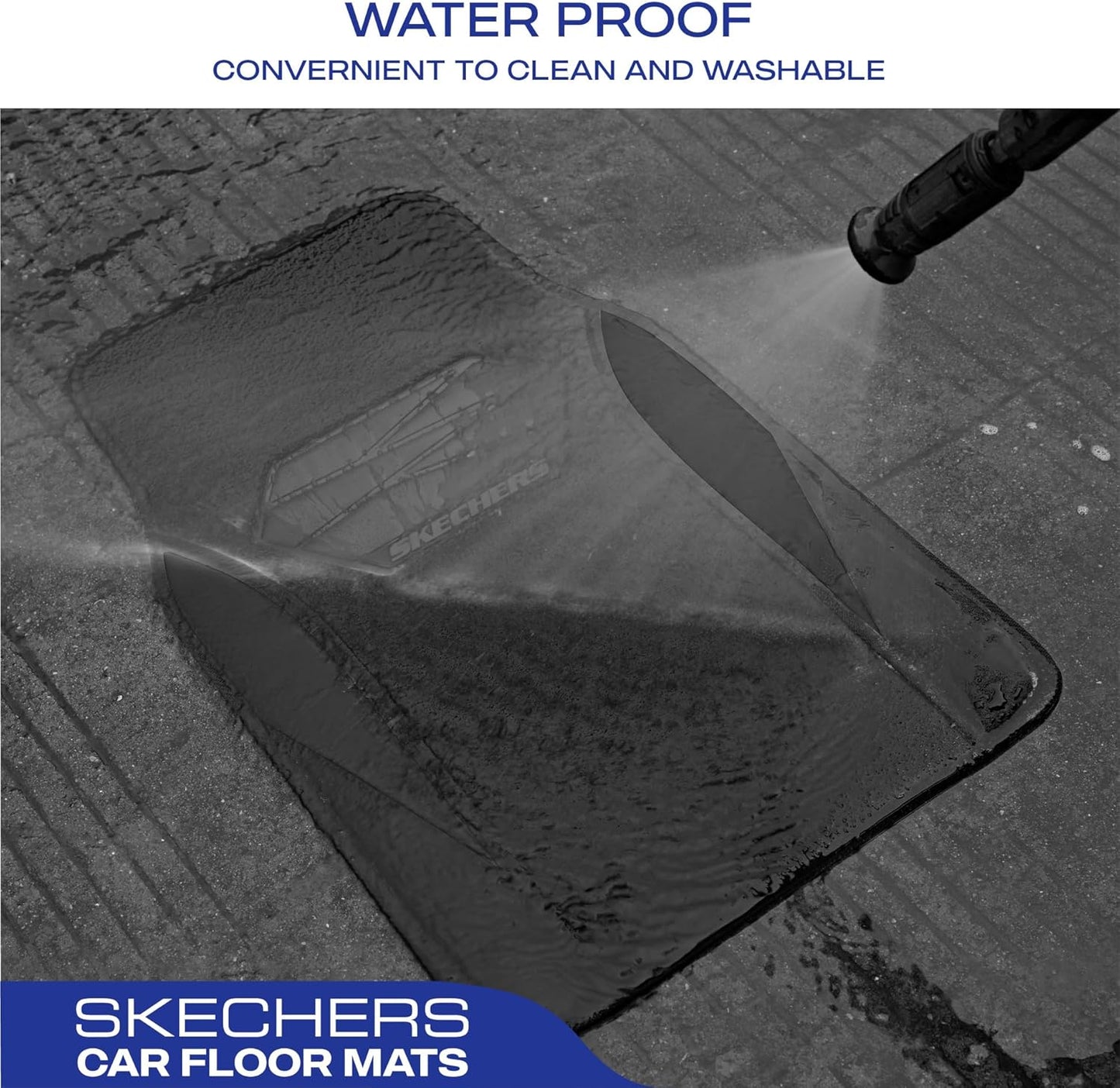 Skechers Car Floor Mats,Waterproof Universal Fit Car Mats,Faux Leather Car Floor Mats,Carbon Floor Mats for Cars with Anti-Slip Skechers Heel Pad Fit for SUV,Vans,Sedans,Trucks,Black