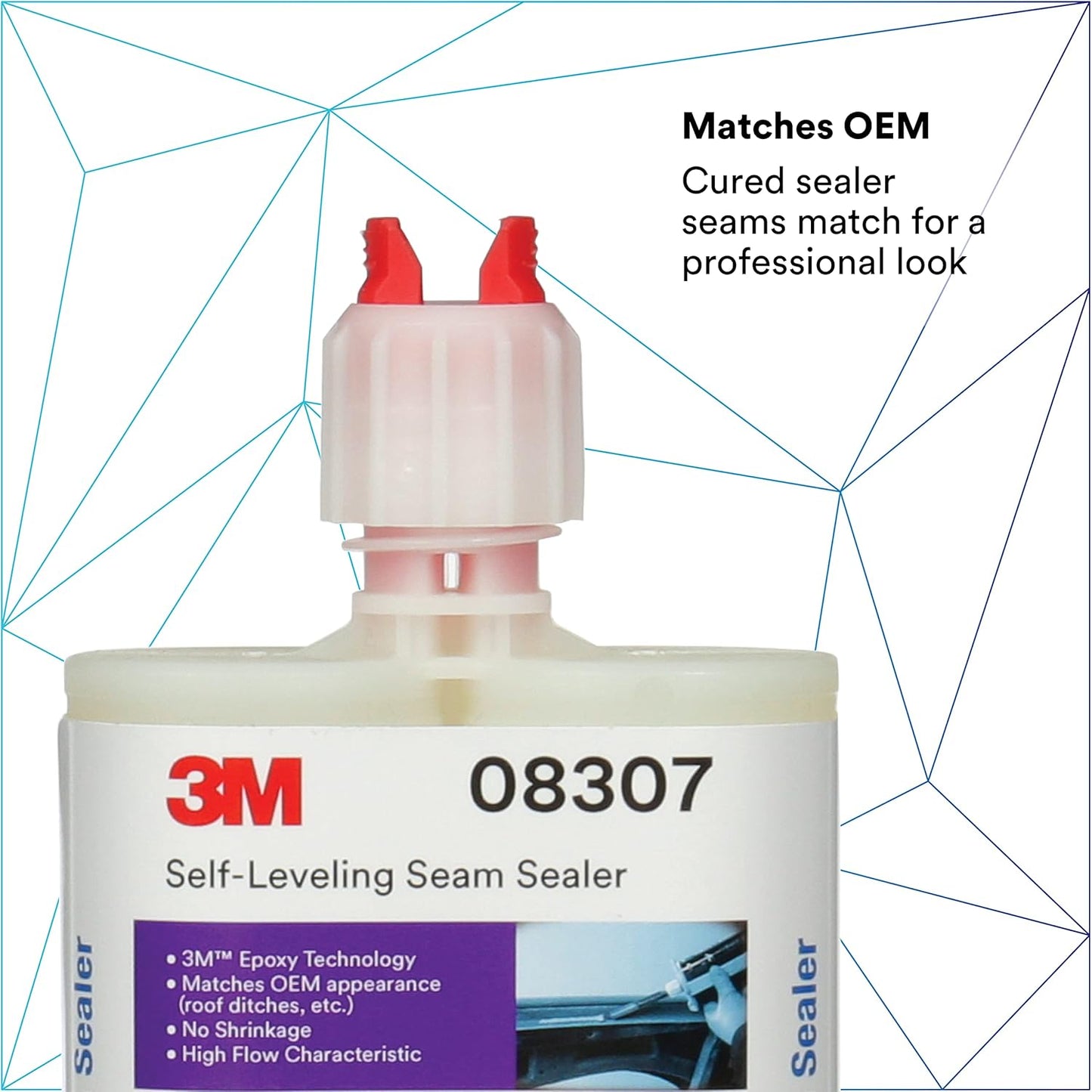 3M Self-Leveling Seam Sealer, 08307, Two-Part, Quick-Curing Epoxy, 200 mL/6.75 fl oz Cartridge