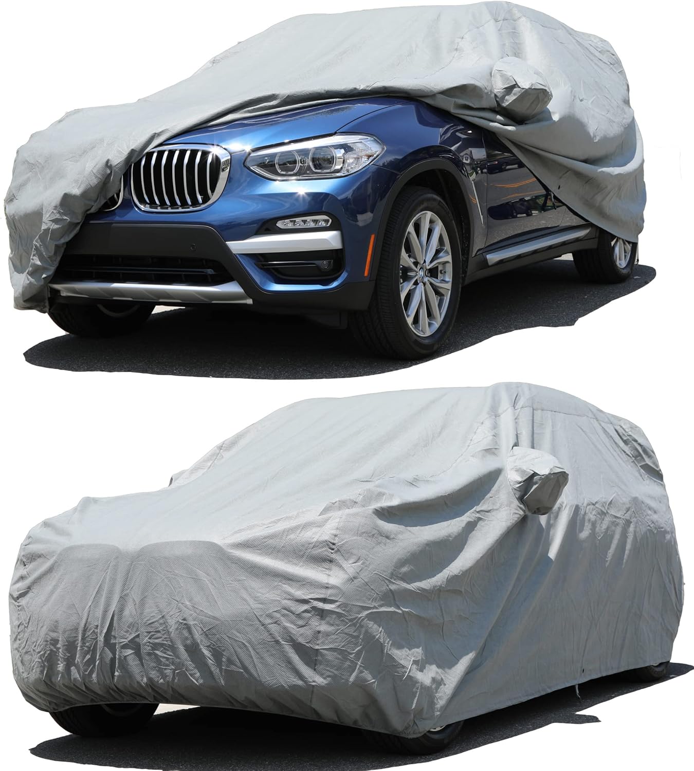 All Weather Waterproof car Cover Good for rain Snow uv Protection dust Small SUV Q3 X1 Blazer Encore Trailblazer Nitro Escape CR-V Patriot SELTOS Gray