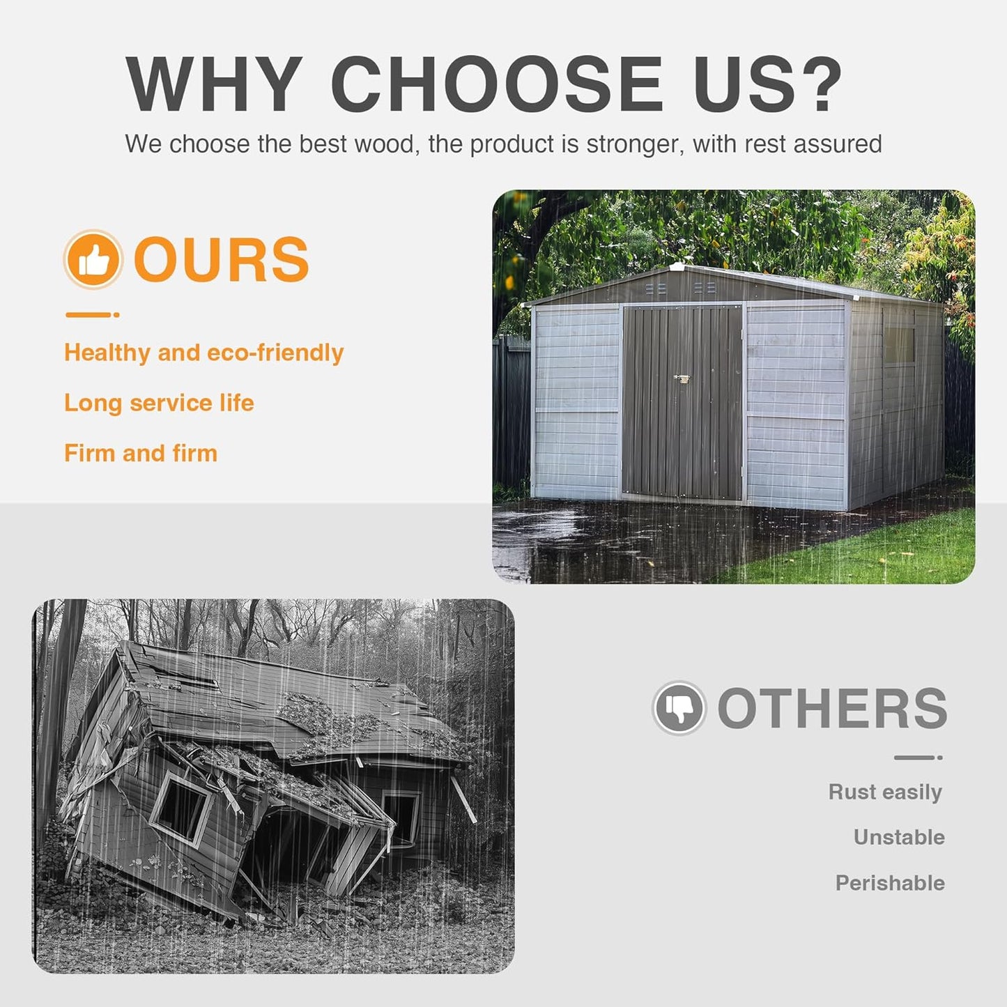 MyVoice 4x6 FT Wooden Outdoor Storage Shed with 4 Vents & 2 Adjustable Windows, DIY Cedar Tool Shed Kit, Garden Bike Firewood Storage, Waterproof Backyard Outdoor Shed for Patio, Lawn, Yard & Garage