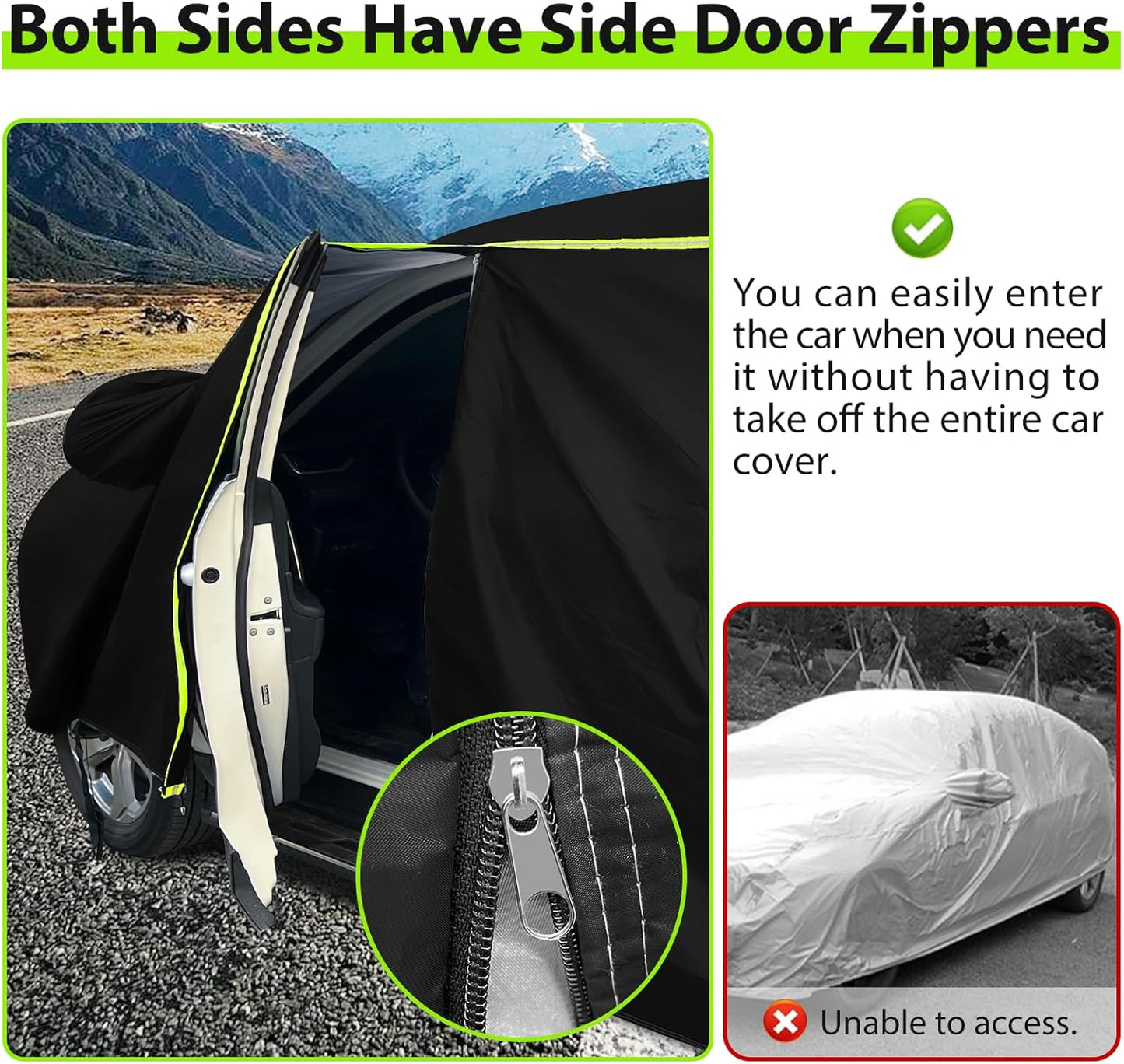 Car Cover for 2015-2024 RX350 RX450 RX500，PEVA Full Car Cover –Adding Cotton Protection, All-Weather UV, Dust, Snow Protection – Windproof Outdoor/Indoor Cover with Door Zipper