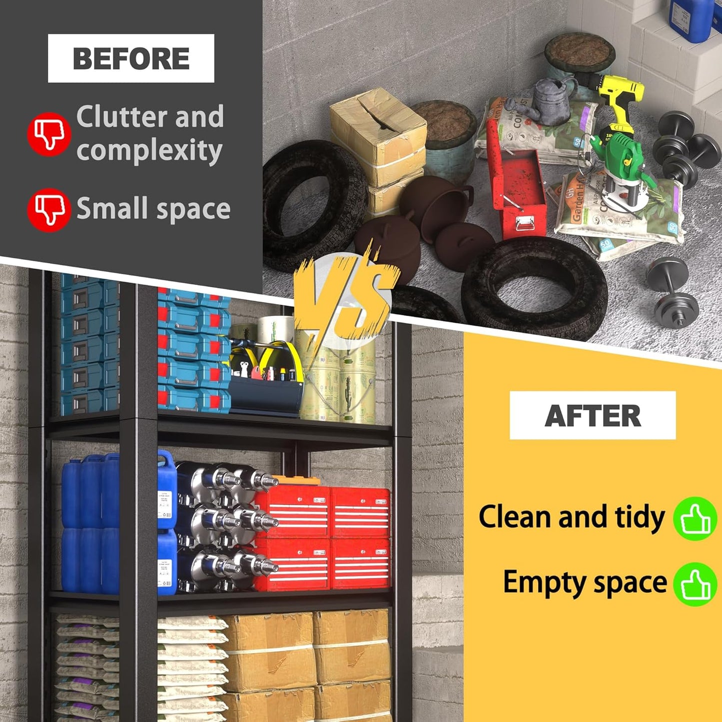 60" H x 40" W x 20" D 4-Tier Heavy Duty Garage Shelving Unit, 2000 LBS Capacity Metal Storage Rack,Adjustable Steel Shelves for Garage, Warehouse, Basement, Pantry, Workshop.2 Pack