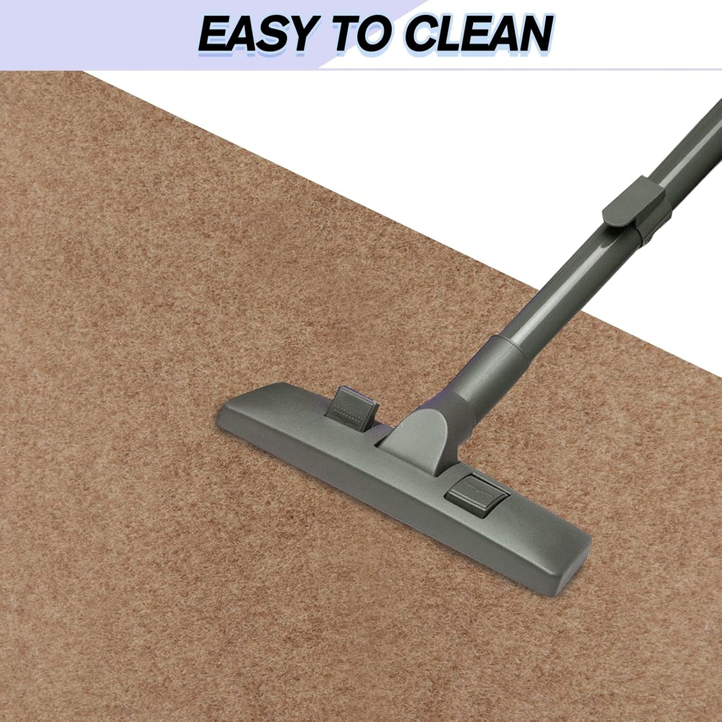 Custom Size Backed Non-Slip Area Rugs Runner, Easy Clean, Waterproof Runner Rugs for Hallway Entryway, Kitchen, Laundry, 4FT x 68FT, Beige