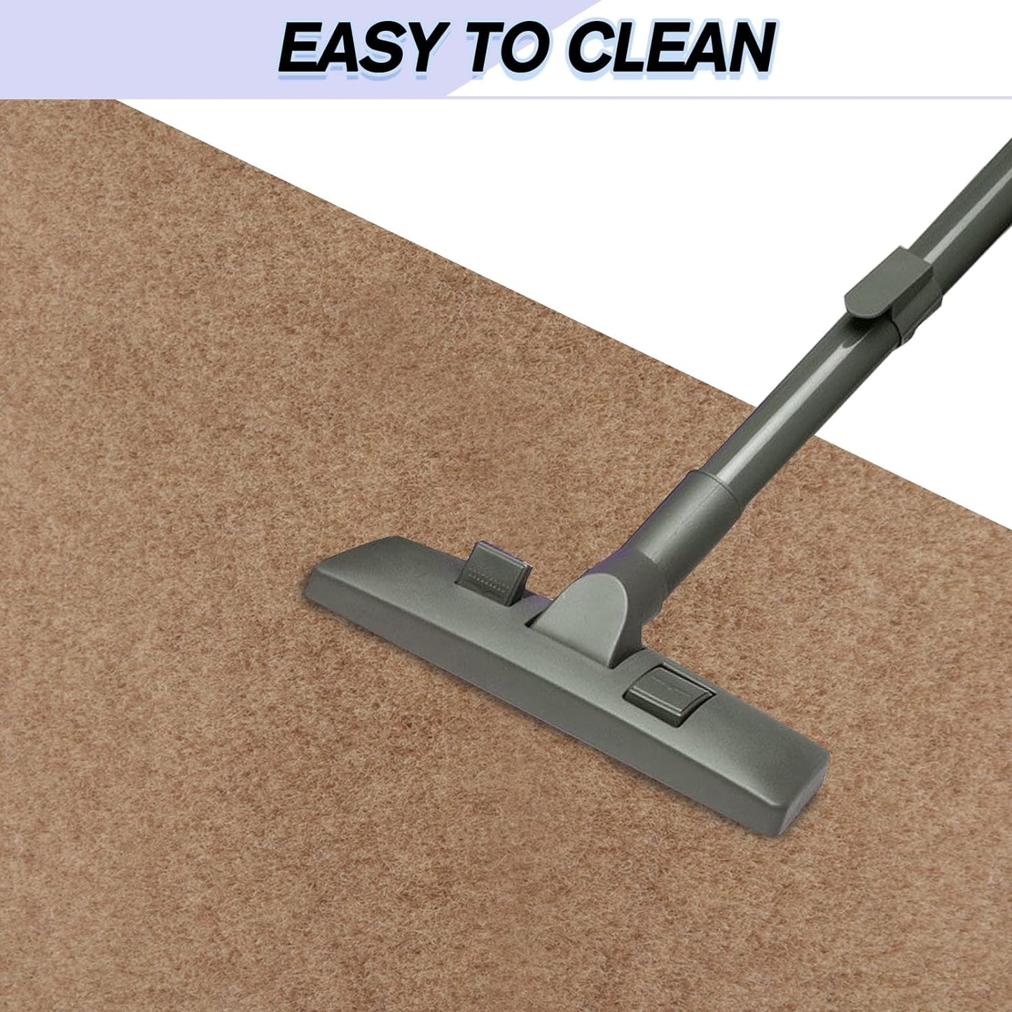 Custom Size Backed Non-Slip Area Rugs Runner, Easy Clean, Waterproof Runner Rugs for Hallway Entryway, Kitchen, Laundry, 2FT x 56FT, Beige