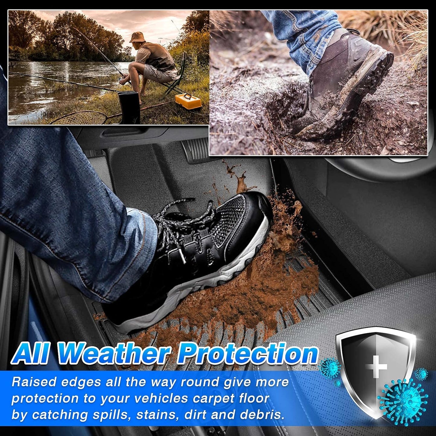 Cartist Custom Fit for Floor Mats Chevrolet Equinox/GMC Terrain Denali 2012-2017 All Weather Floor Liner Front & 2nd Row Carpet Protection TPE Odorles