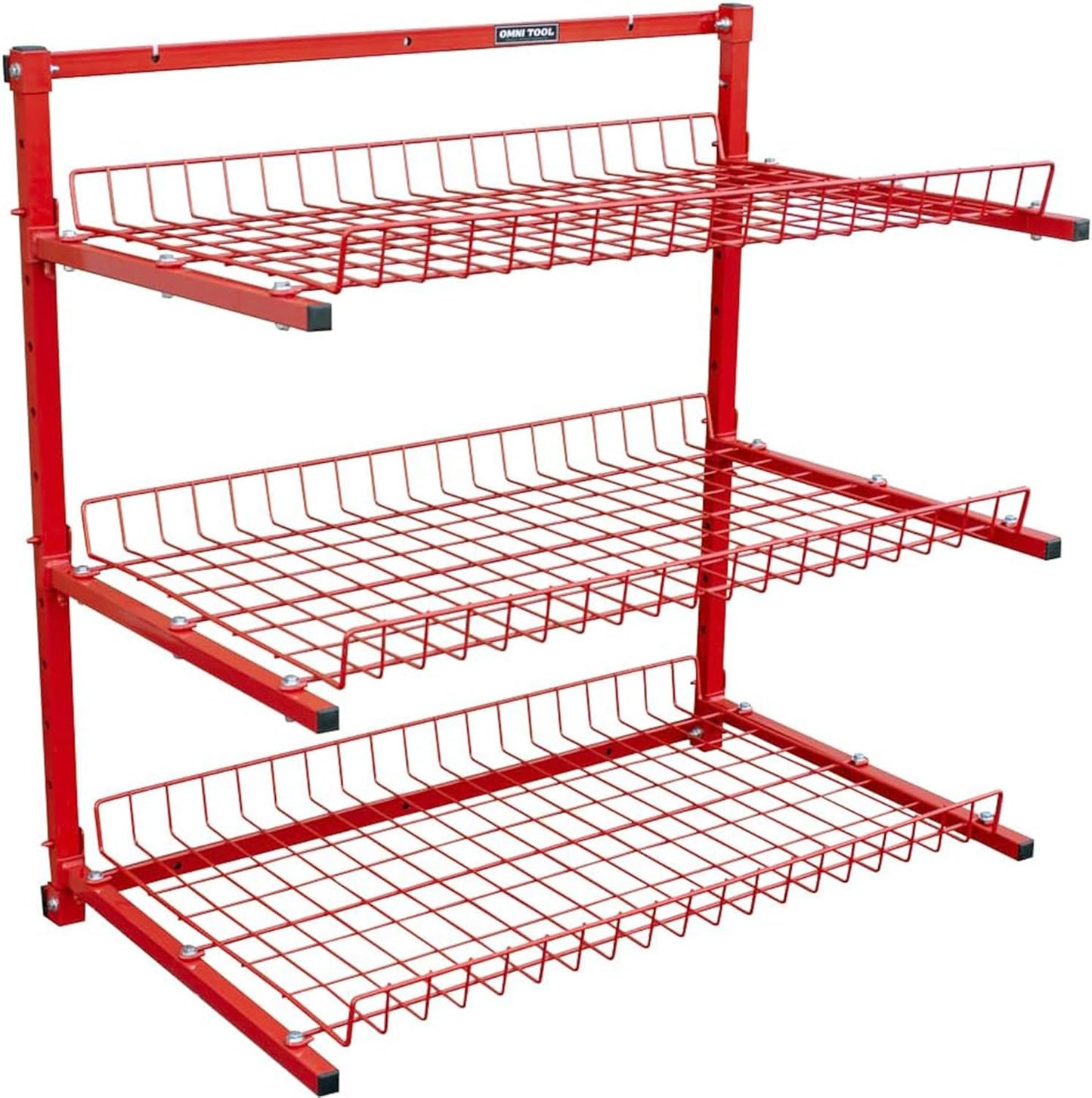 LAUCO Wall Mounted Storage Rack, 3-Level Metal Wall Shelving with Shelf Organizer/Garage Shelving Wall Mounted Heavy Duty [39116]