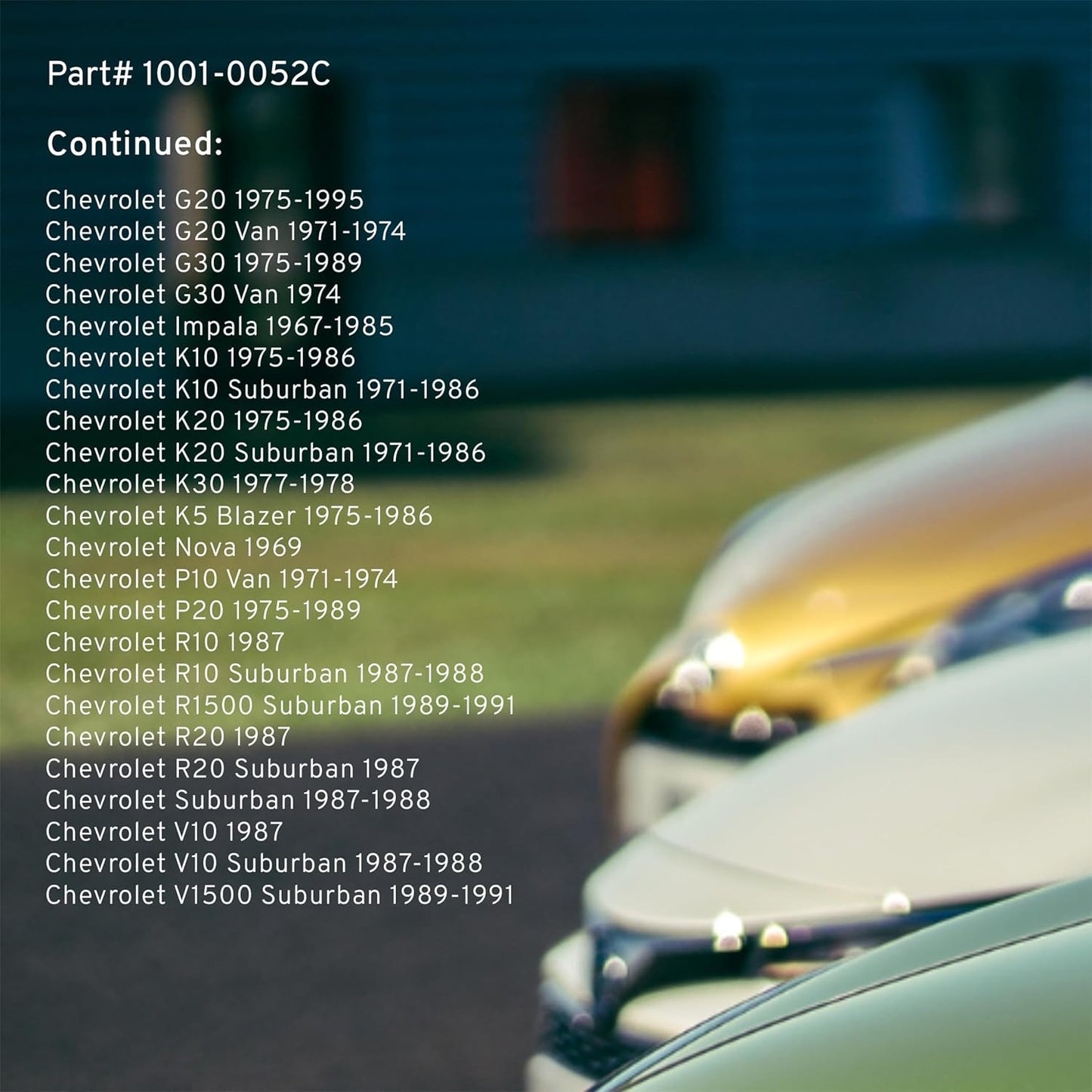 Premium Ceramic Front Brake Pads (1001-0052C) Compatible with 1967-2002 Buick/Cadillac/Chevrolet/GMC/Jeep/Oldsmobile/Pontiac (C10/C1500/C20/C2500/C30 Pickup/C35/Camaro & More)