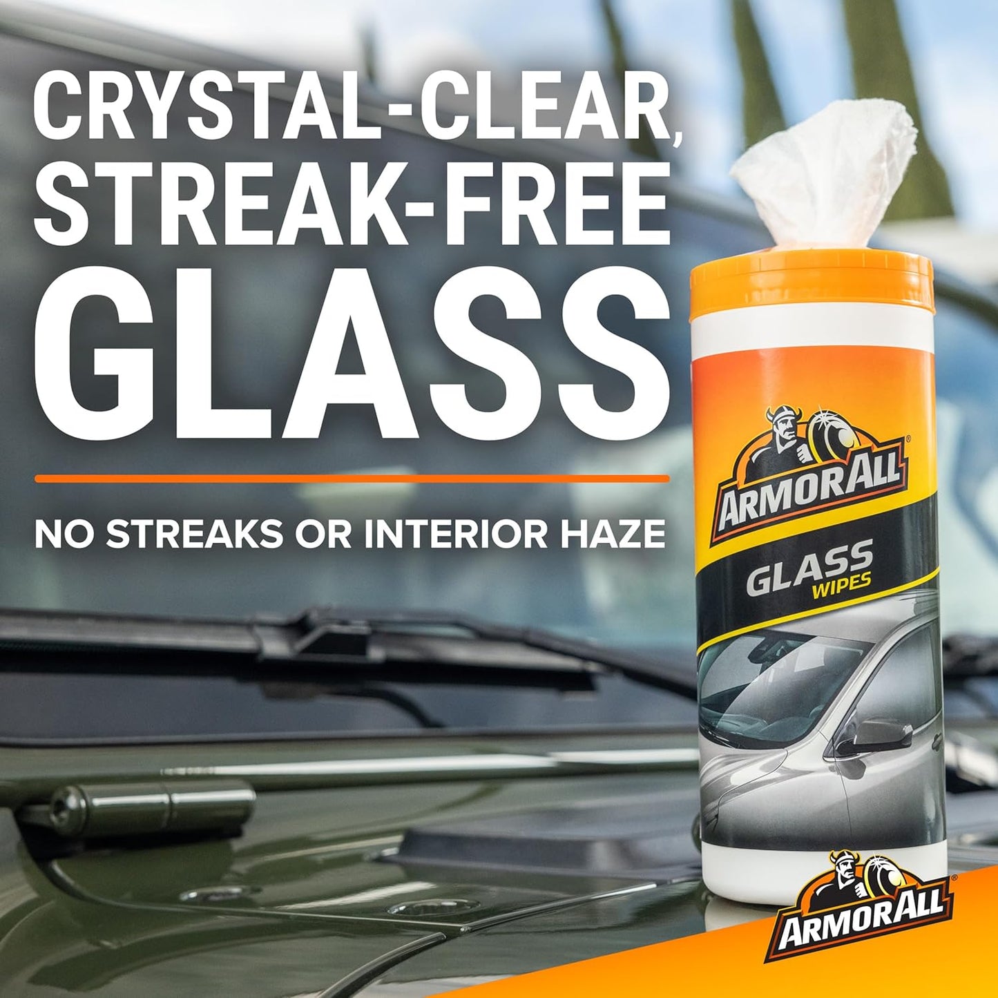 Armor All Car Glass Wipes by Armor All, Auto Glass Cleaner for Film and Grime, 90 Count