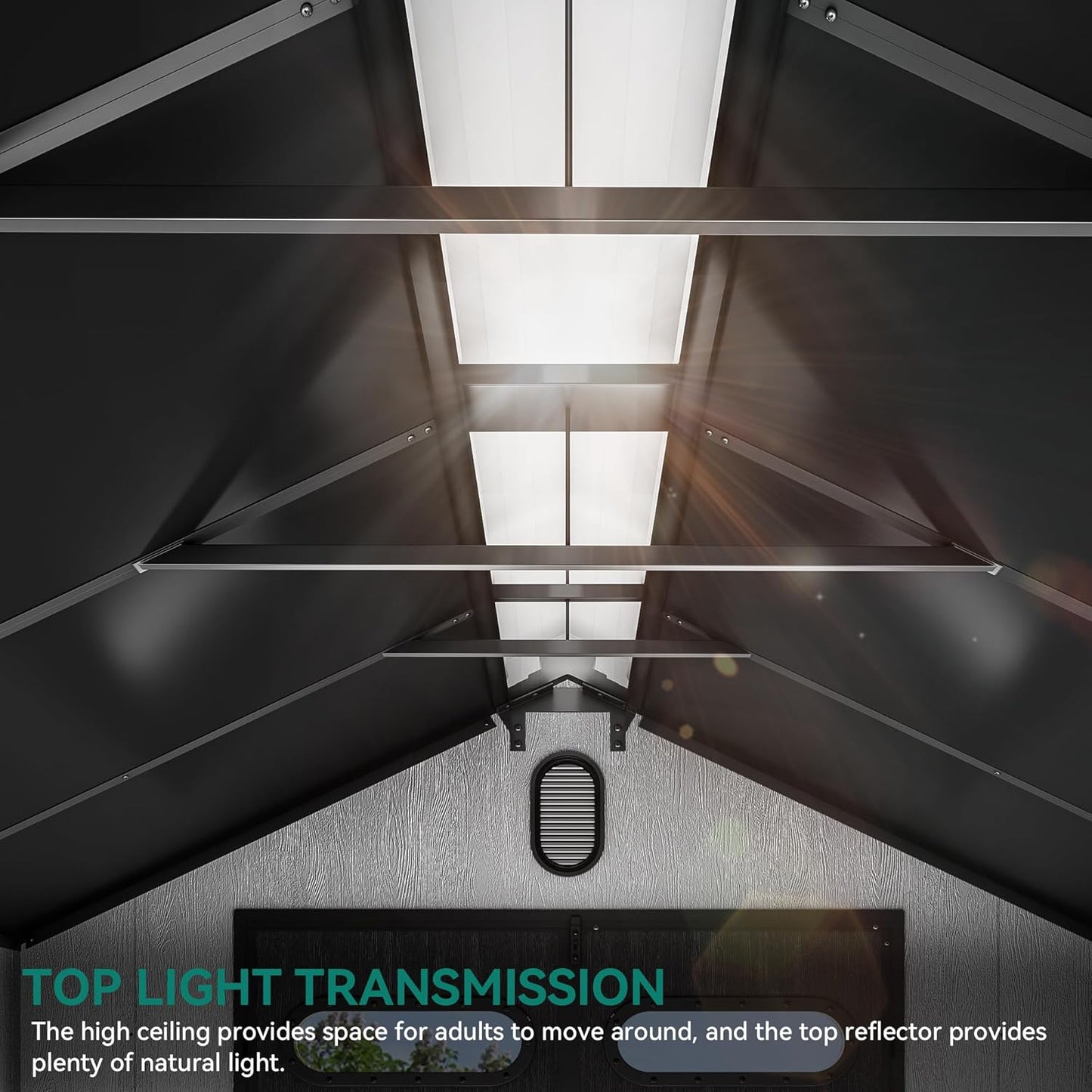 YITAHOME 8x10ft Outdoor Resin Storage Shed with Floor, 544 cuft Waterproof Garden Shed with Lockable Door, Windows & Vents, Plastic Tool Storage for Patio Furniture, Lawnmower, and Bike Storage, Gray