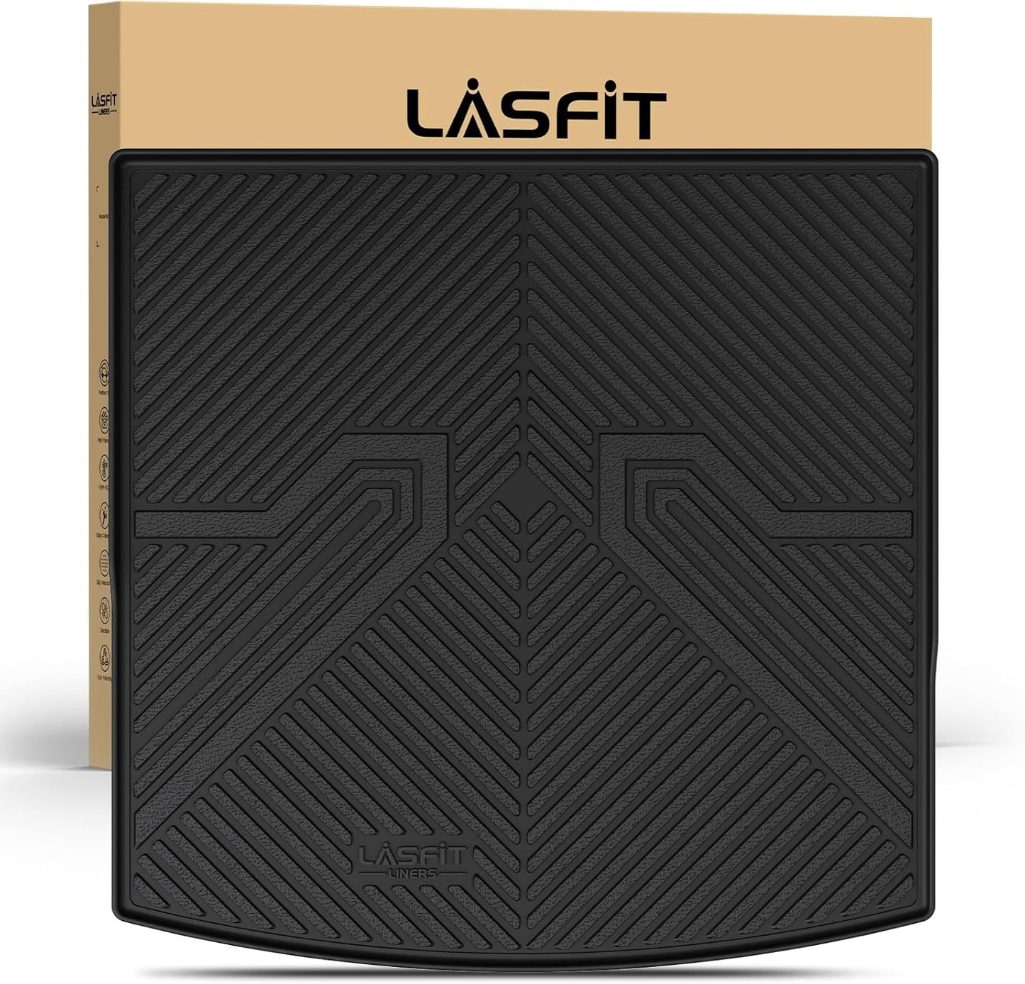 LASFIT Cargo Mat for Volkswagen Atlas Cross Sport 2020-2025, Custom Fit All-Weather TPE Rubber Trunk Mat for VW Accessories, Waterproof, Easy to Clean, Black