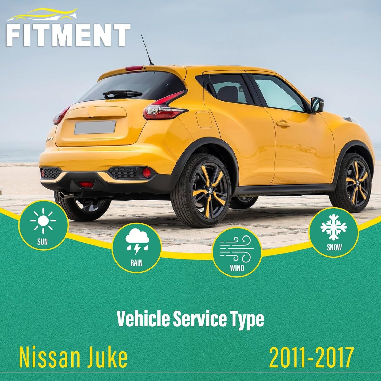 22" 14" 12" Windshield Wiper Blades Replacement for Nissan Juke 2011 2012 2013 2014 2015 2016 2017 Premium All Weather Front Rear Wipers Set - OEM Quality (Pack of 3)