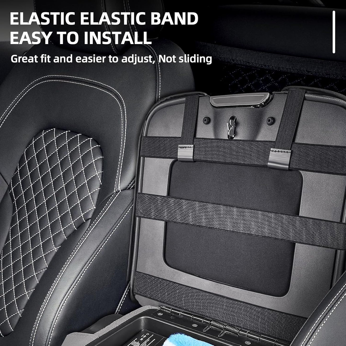 Center Console Cover Compatible with 2013-2018 Dodge Ram 1500 & 2013-2024 Ram 2500/3500/1500 Classic Model for Jump Seat Console, Comfortable Leather Middle Console Cover Lid with Pocket