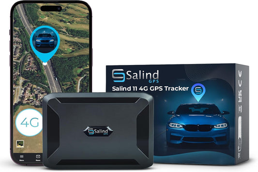 SALIND GPS Magnetic, up to 70 Days Battery - GPS Tracker for Every Vehicle, 4G LTE Car GPS Tracker with Strong Built-in Magnet for Easy Fixation on All Surfaces, Robust & Splash Proof Tracking Device