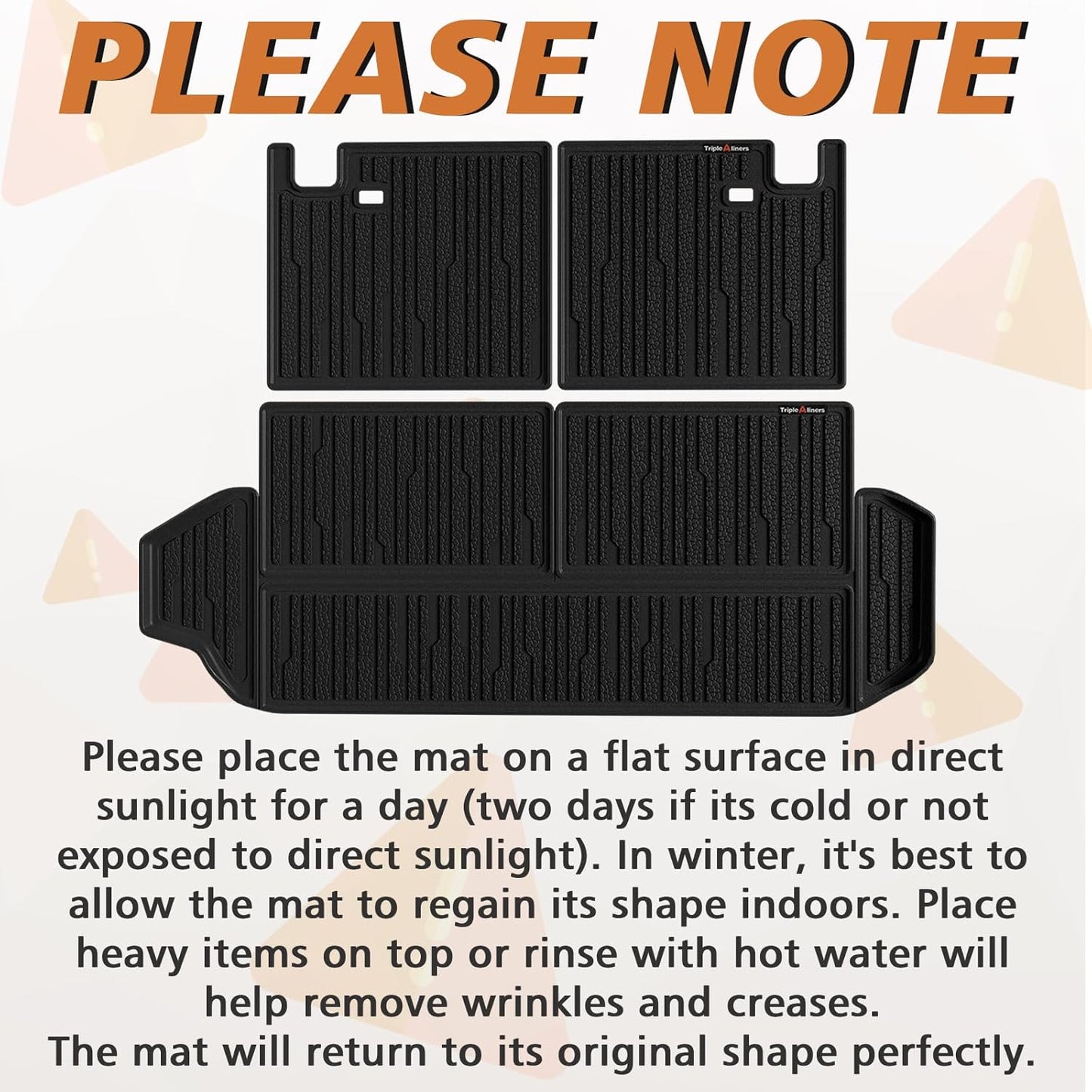 TripleAliners Trunk Mat & Rear Seatback Mat Fit for Toyota 2025 4Runner All Weather TPE Liners Accessories Custom Fit 6th Generation 4Runner TPE Heavy-Duty Covers(Only for 7 Seats)