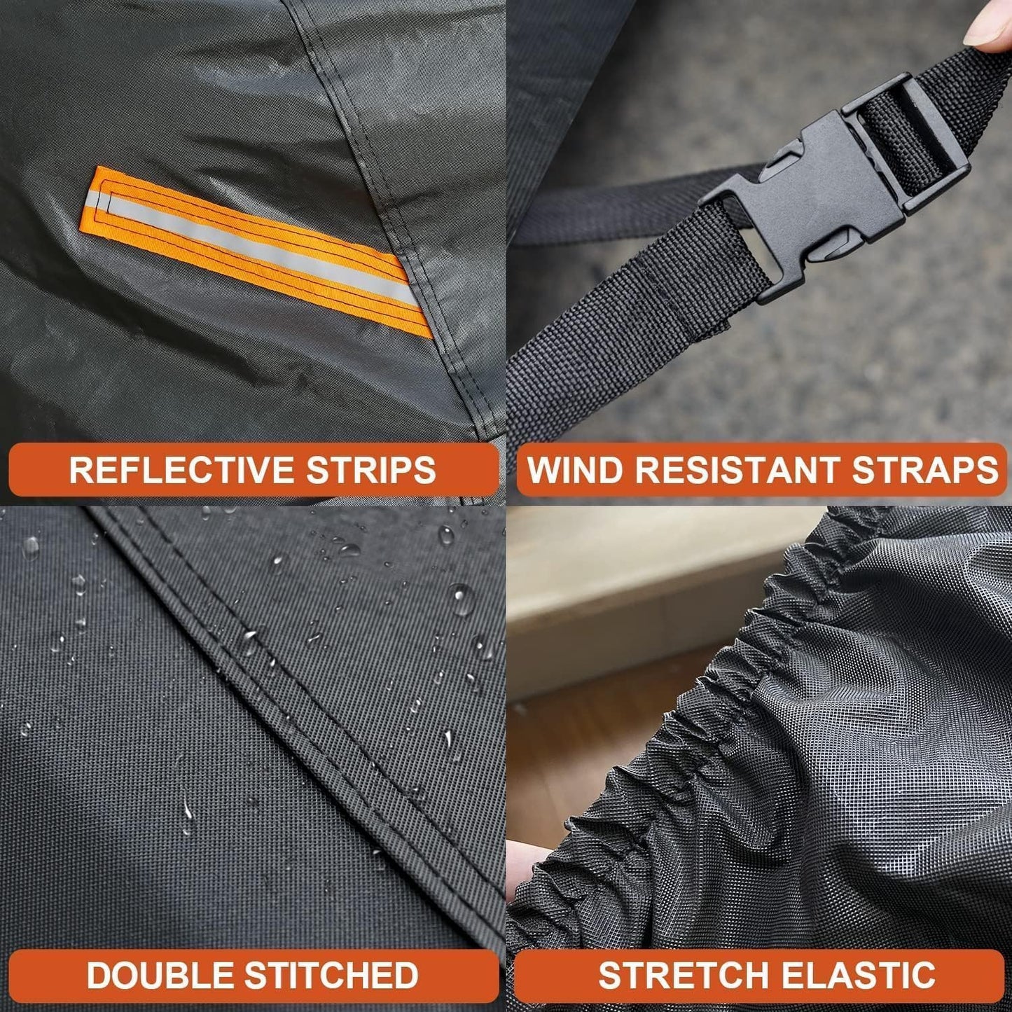 Kayme 7 Layers Truck Cover Waterproof All Weather, Heavy Duty Outdoor Pickup Cover Sun Rain Uv Protection, Universal Fit (Length Up to 220 inch) M+.Black