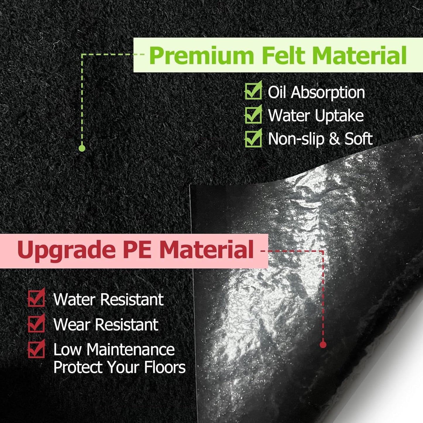 Outdoor Storage Shed Floor Mat, 8.2*10.2FT Waterproof Washable Garden Flooring Pad with Non Slip Backing, Soft Furniture Patio Covering Carport dust Oil Mat-Tool Shed, Storage Shed Not Included