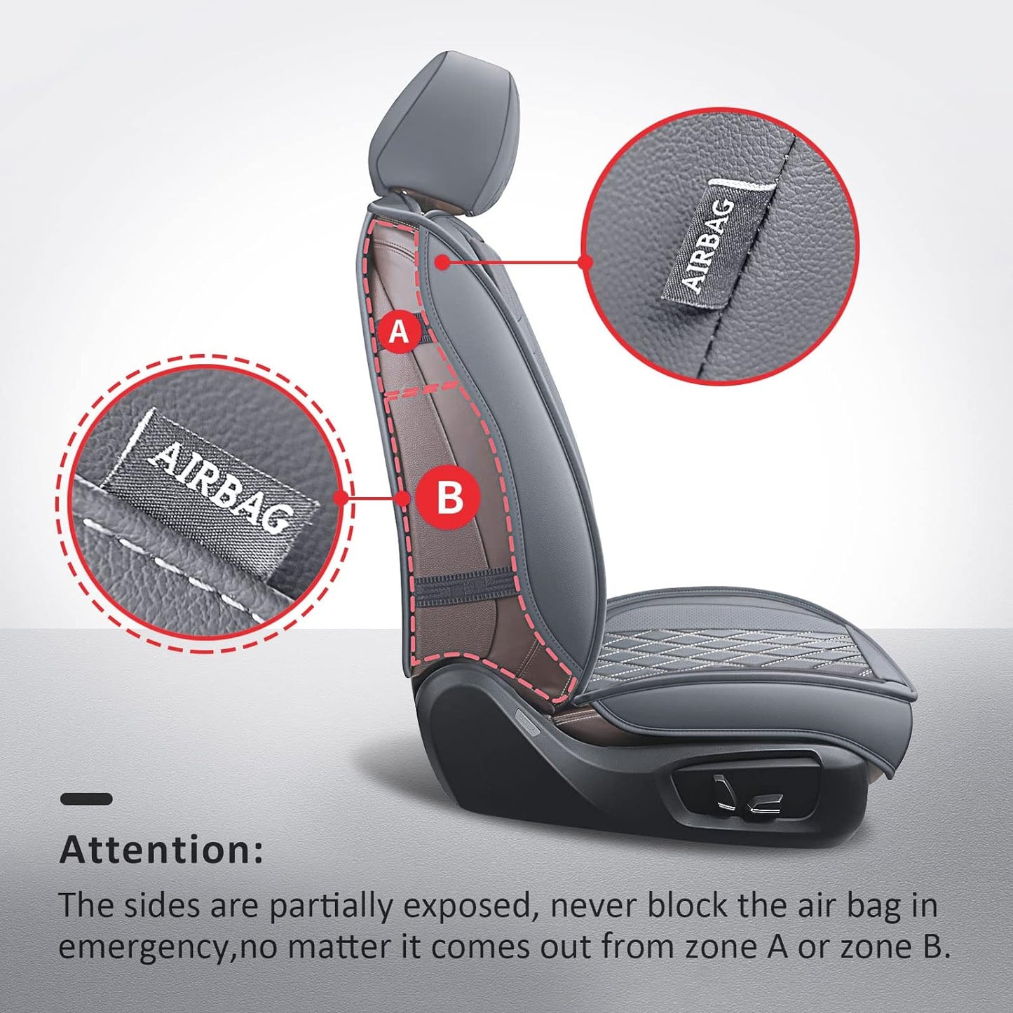 MIROZO Dodge Ram Seat Covers with Split Bench 40/60,Waterproof Truck Ram Seat Covers Compatible with 2009-2025 Dodge Ram 1500 2500 3500 Truck Pickup Crew Quad Cab (Gray,Full Set Curved Back)