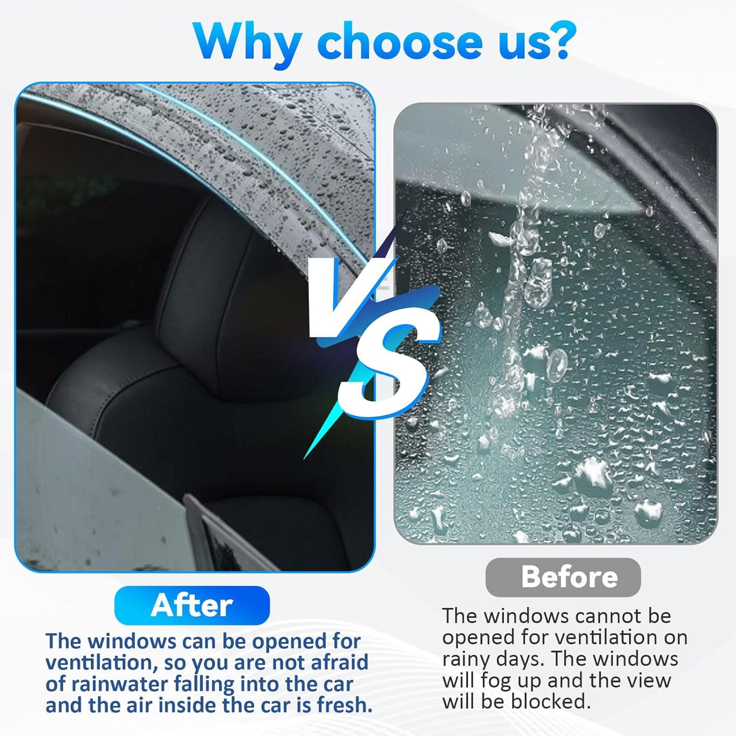 4pcs Front+Rear Smoke Tint Sun/Rain Guard Outside Mount Tape-On Vent Window Visors Compatible with 97-03 E39 5-Series 4-Door Sedan M5 525 528 530 540 i