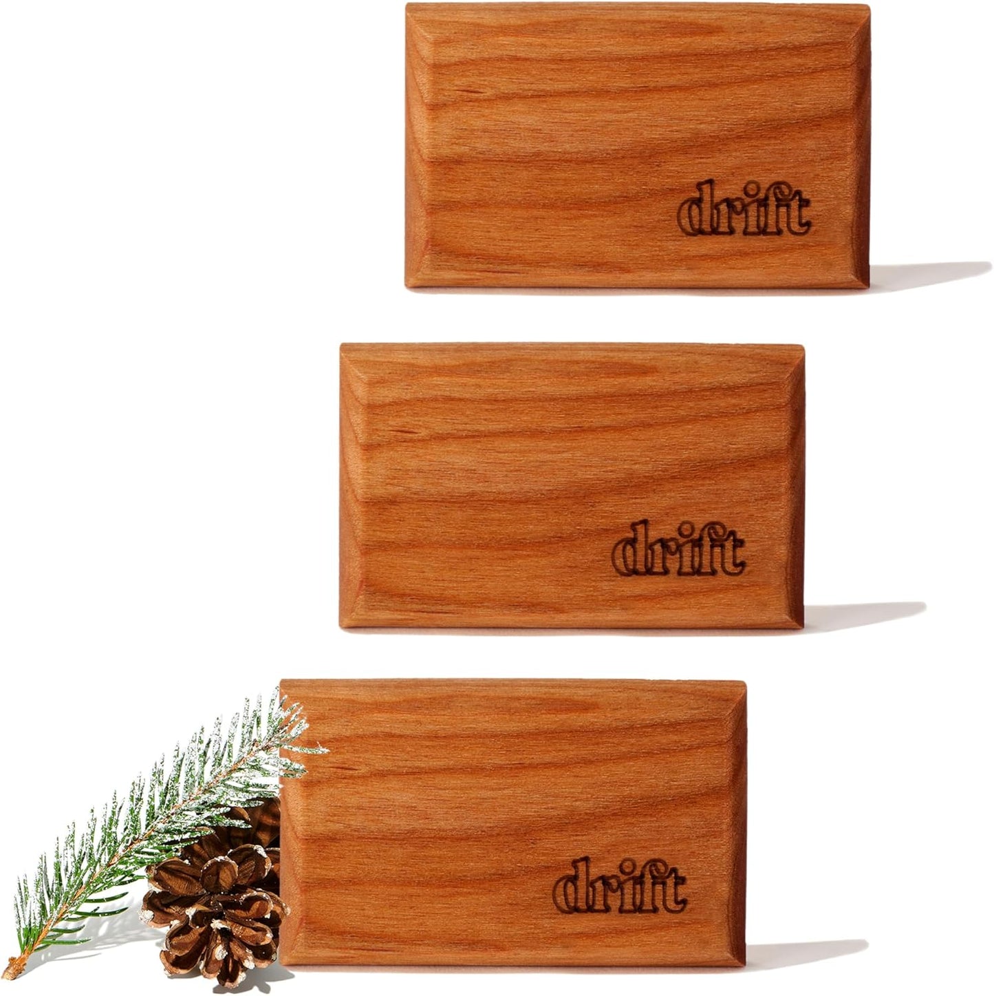 Drift Car Air Freshener - Wood Fragrance - Automotive Odor Eliminator - Car Fresheners Long Lasting - Pine Scent Refill - Pack of 3 - NO CLIP INCLUDED