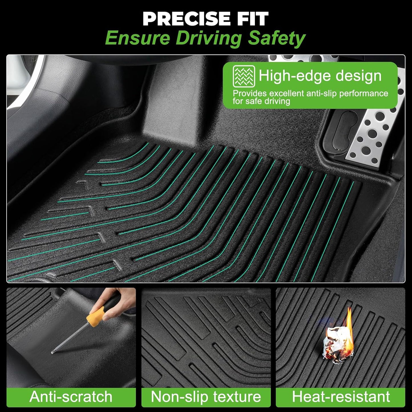 All Weather Floor Mats and Cargo Mat Set Fit for Mazda CX5 2025 2017-2024, TPE Car Mats Waterproof Anti-Slip Rubber Floor Liners for Mazda CX5 Accessories - 4 PCS