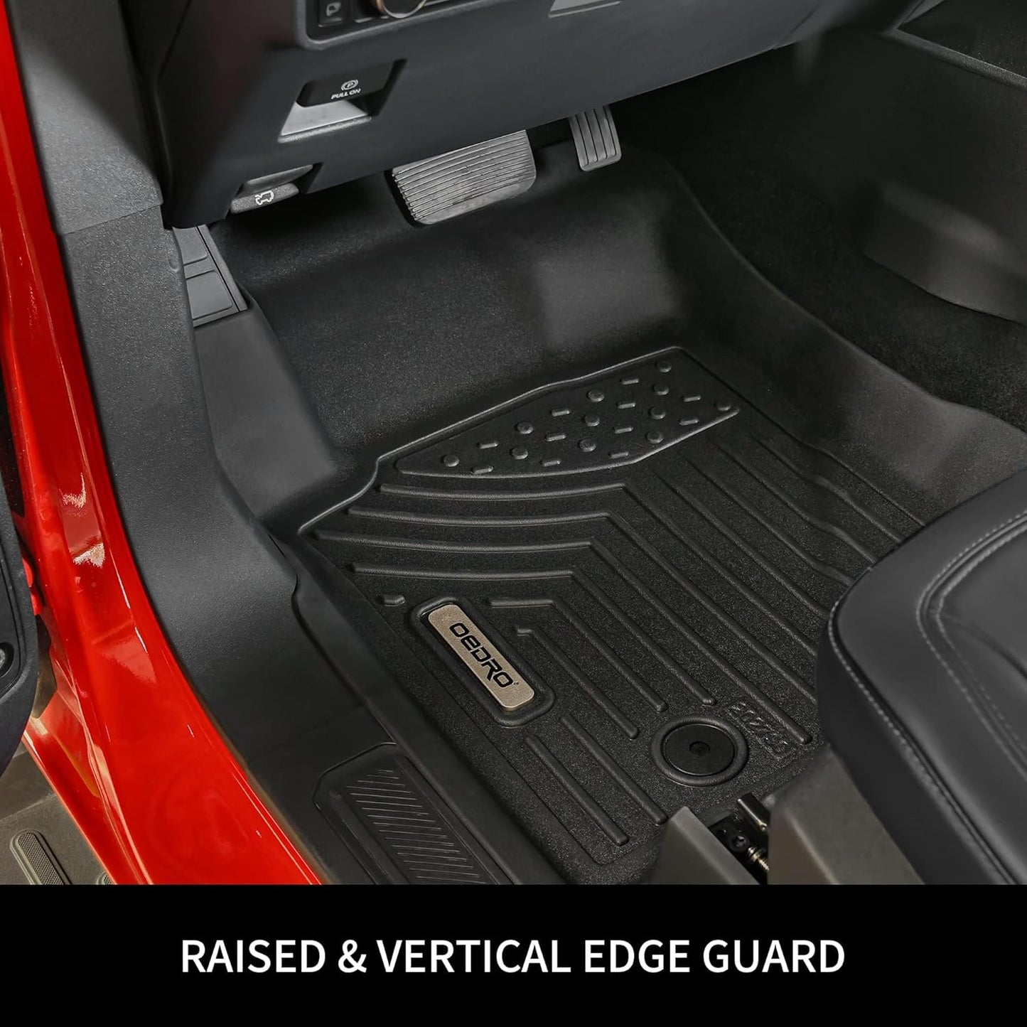 OEDRO Floor Mats Compatible with 2015-2023 Jeep Renegade, Unique Black TPE All-Weather Guard Includes 1st and 2nd Row: Front, Rear, Full Set Liners