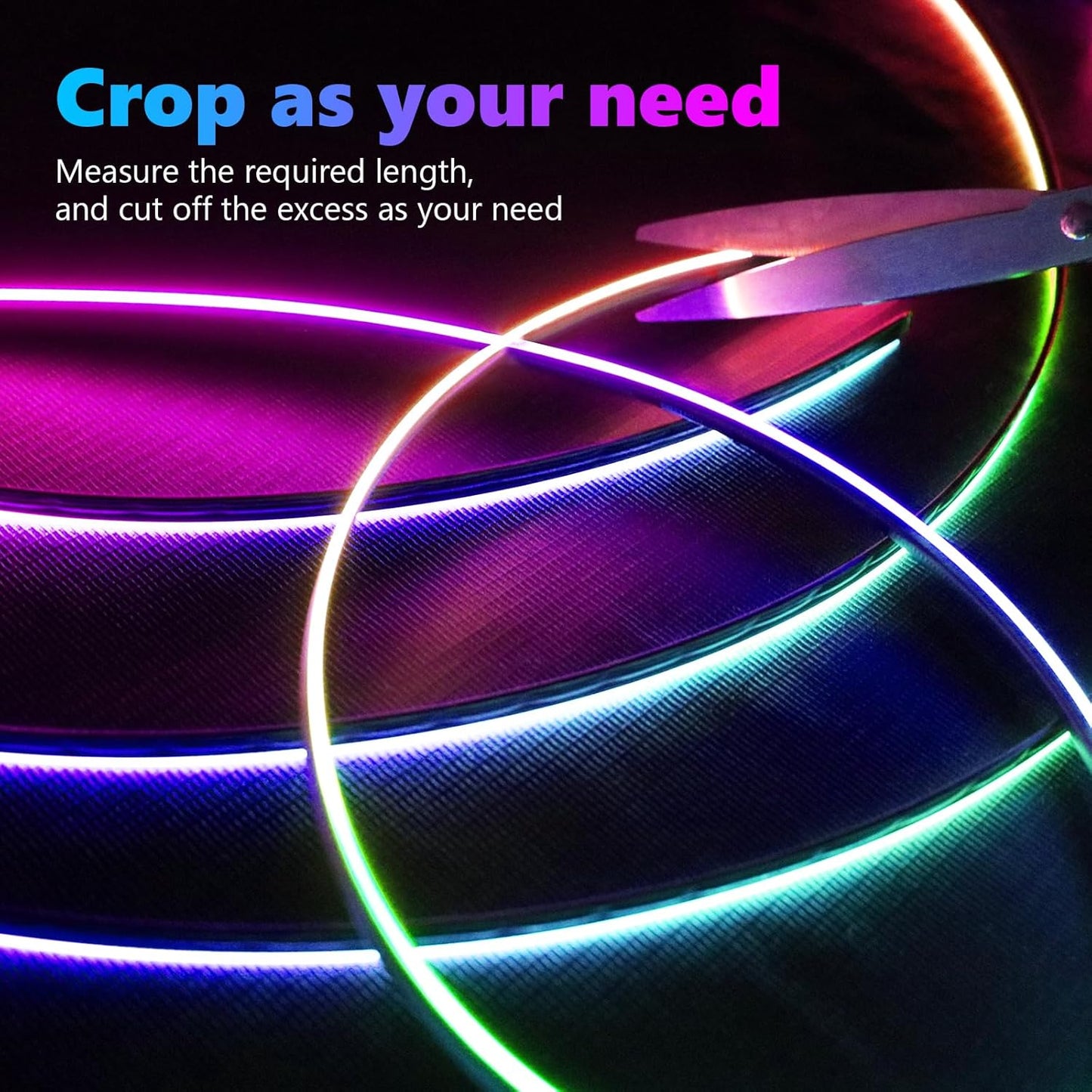 Acrylic Interior Car LED Strip Light, AMKI Dreamcolor Car Neon Light with Wireless APP Control, 10 in 1 Sub-Control Car Ambient Light Kit with DIY Mode and Music Mode, 16 Million Color Car Accessories