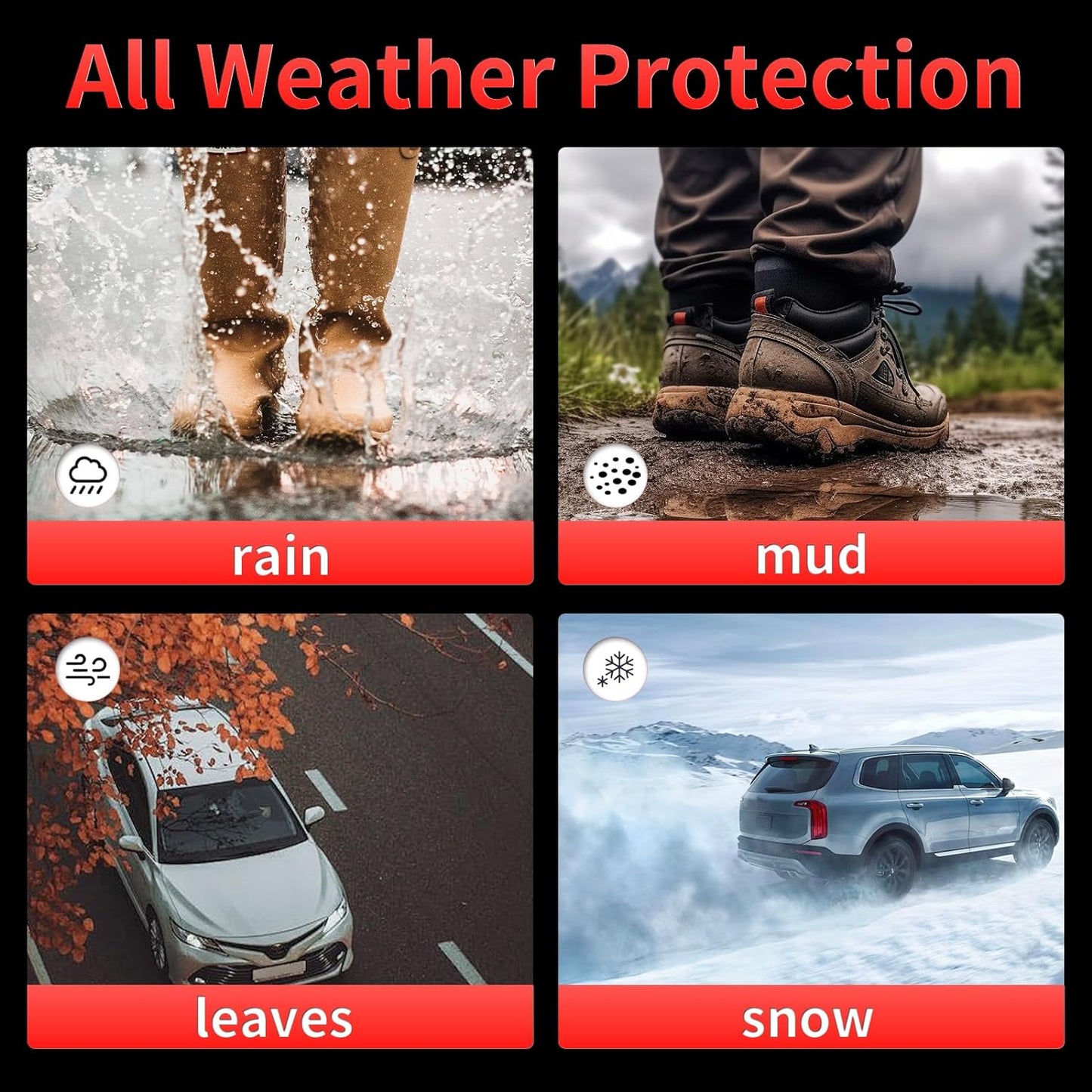 Wayhigh-All Weather Floor Mats and Cargo Liner for Audi Q5/SQ5 (Include Sportback) 2018-2024 TPE All Season Guard for Car Mats Waterproof Anti-Slip Odorless Q5 Floor Liners Trunk Liner Accessories