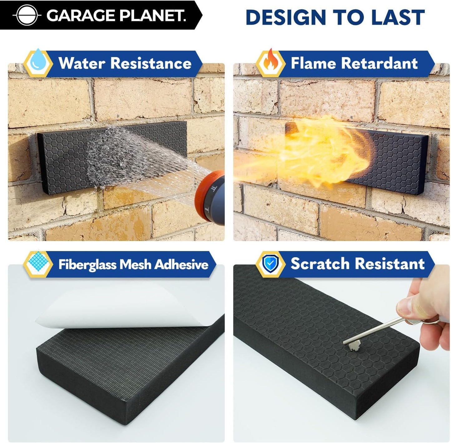 WP01 Garage Wall Protector Car Door Protector, Tool-Free, Designed in Australia (White, 2 Pack)